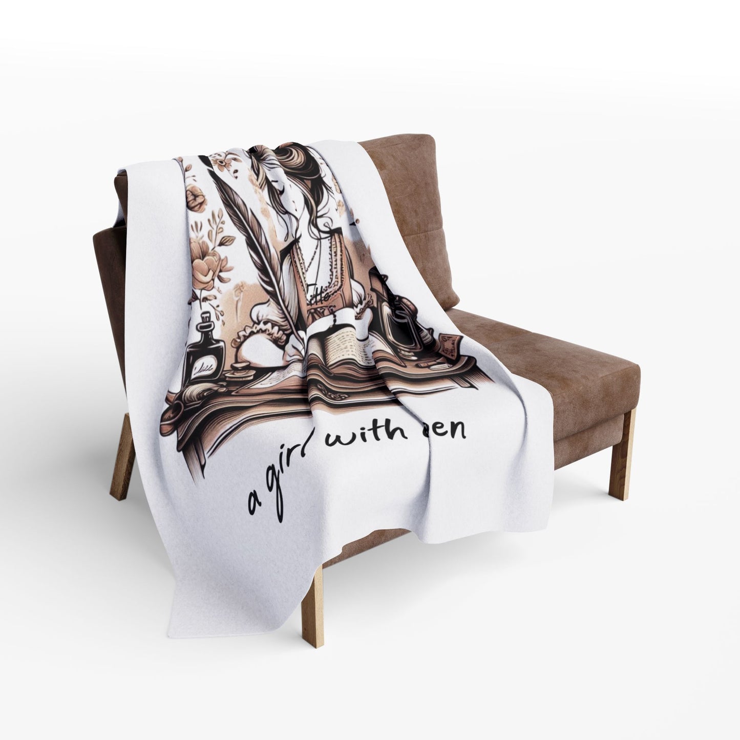 Arctic Fleece Blanket, Writer Gift, Author Throw, Motivational Home Decor, Book Lover Gift, Never Underestimate a Girl