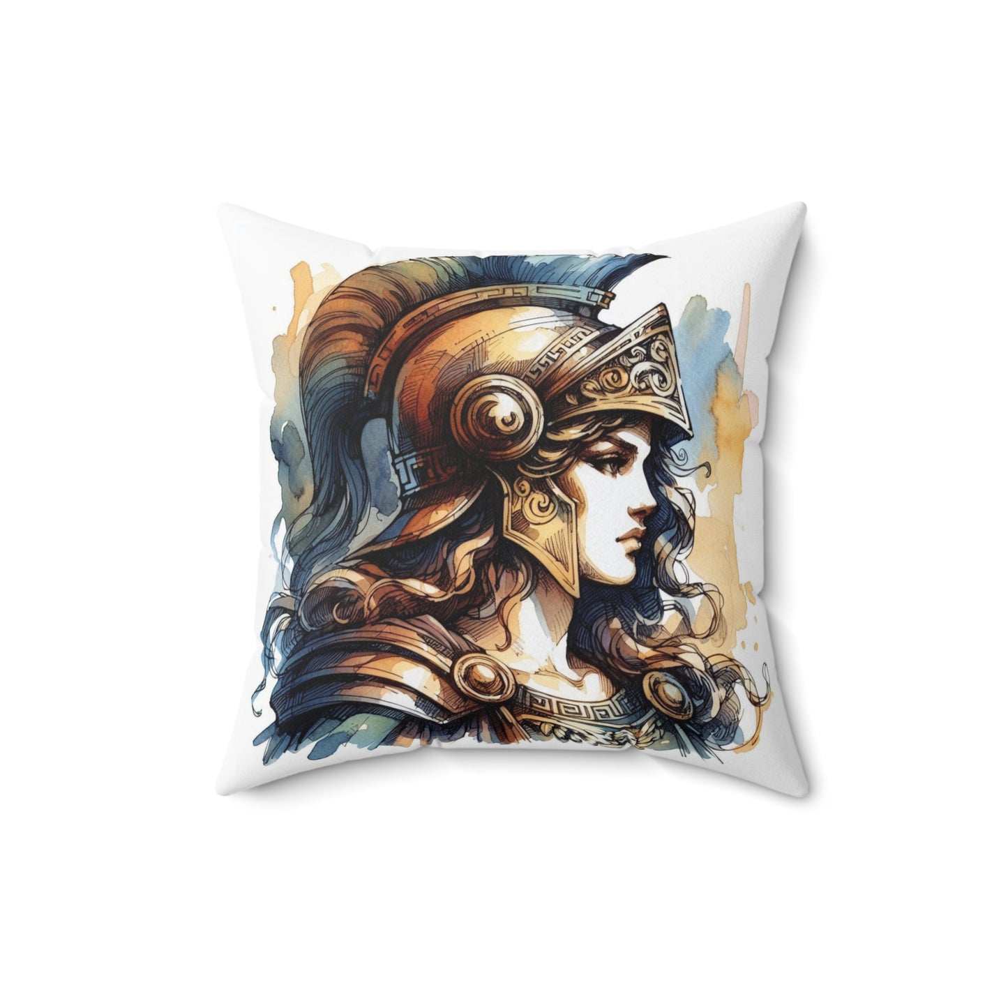 Athena Pillow, Greek Goddess Decor, Classical Educational Decor, Goddess of War Cushion - Spun Polyester Square Pillow, Home Decor, Throw