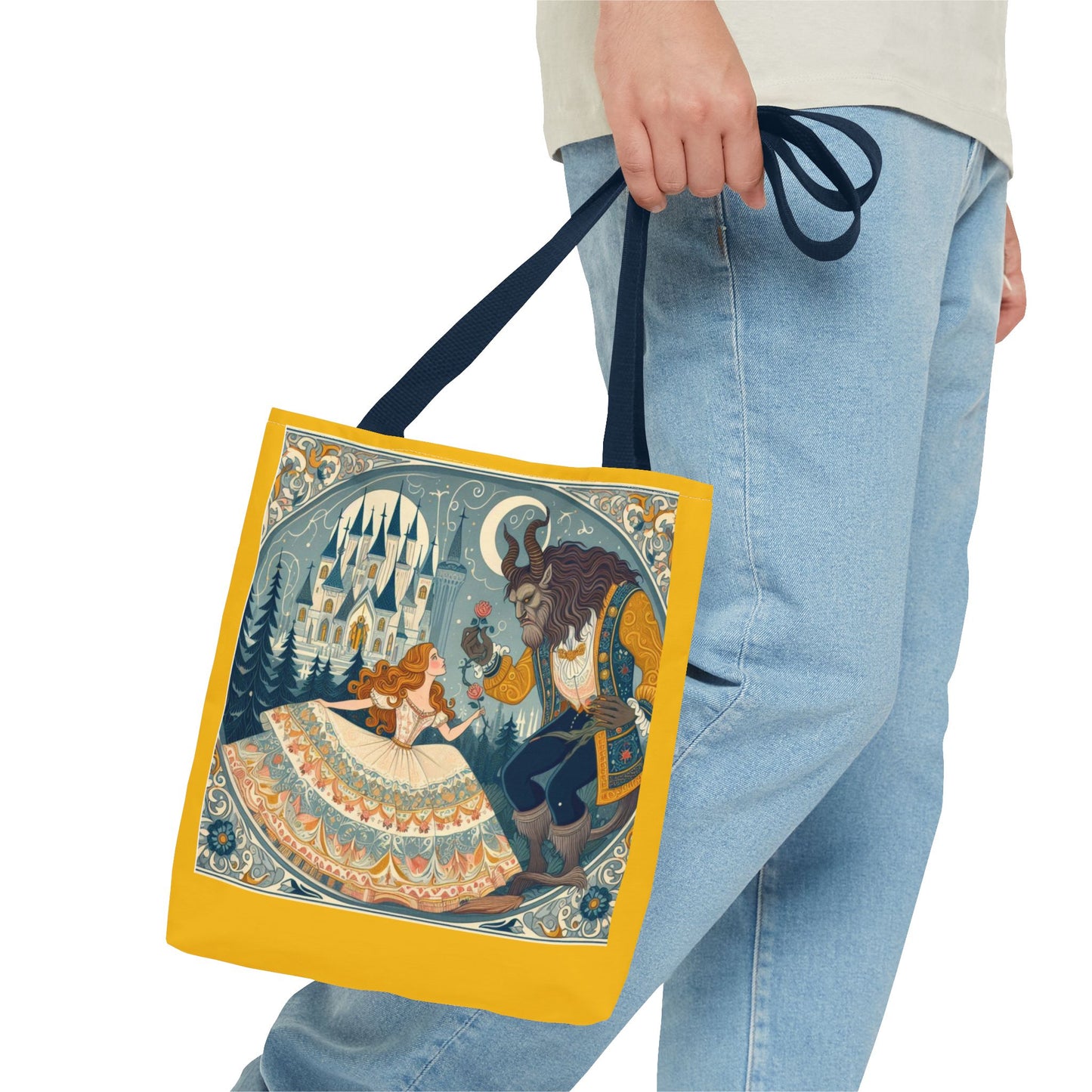 Beauty and the Beast, Fairy Tale, Tote Bag, Book Bag, Library Bag, Gift