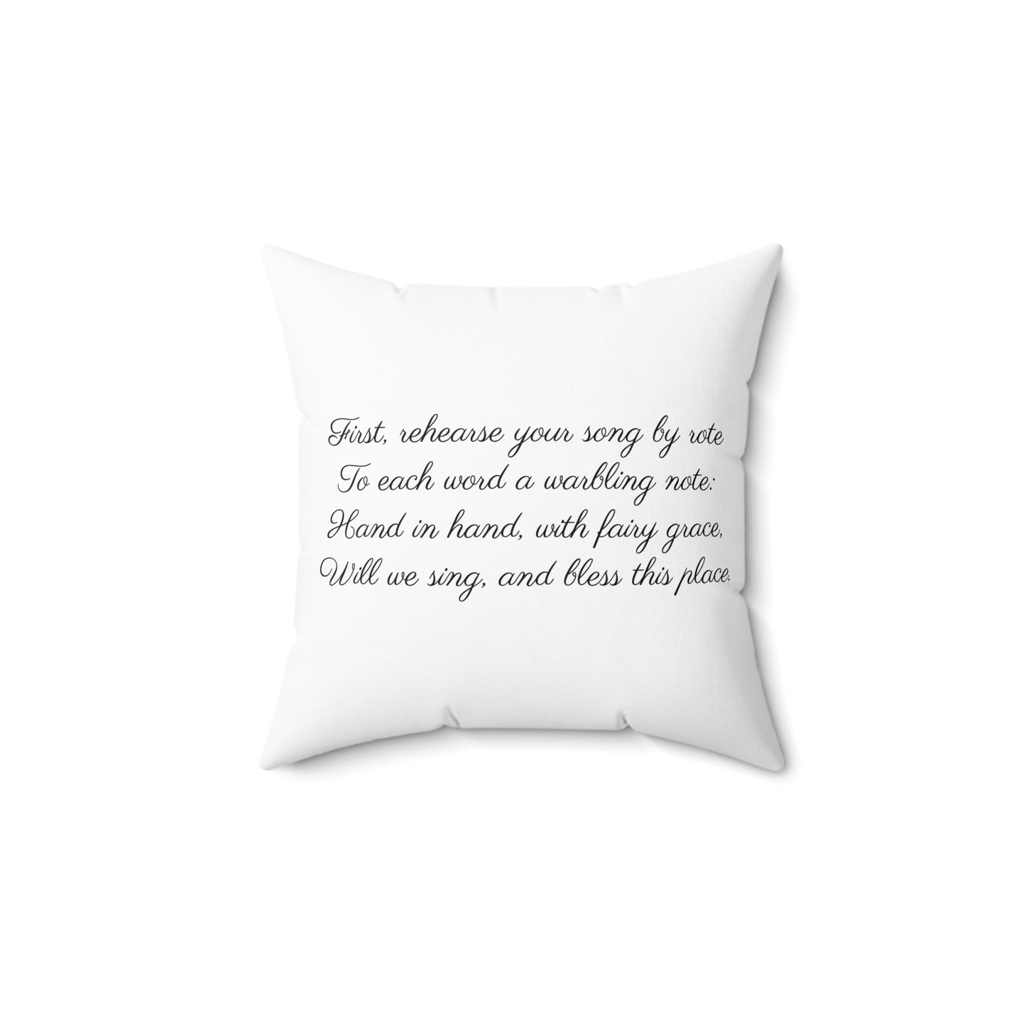 Shakespeare Pillow, Literary Home Decor, Fairy Tale Room Accent, Enchanted Square Cushion, Magical Gift, Midsummer Night Dream Throw Pillow