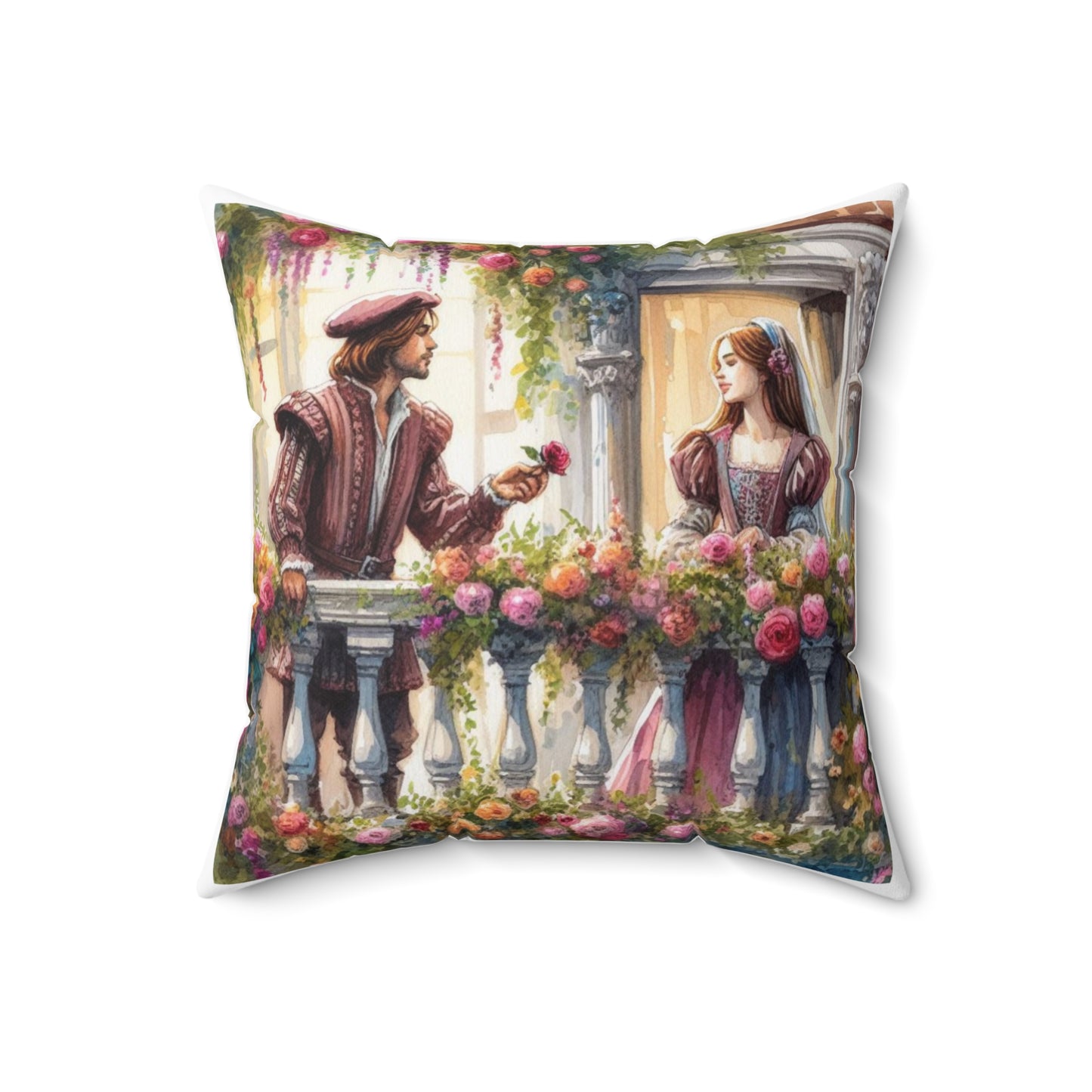 Shakespeare, Romeo, Juliet, Bedding, Square, Pillow, Home Decor, Balcony Scene, Gift