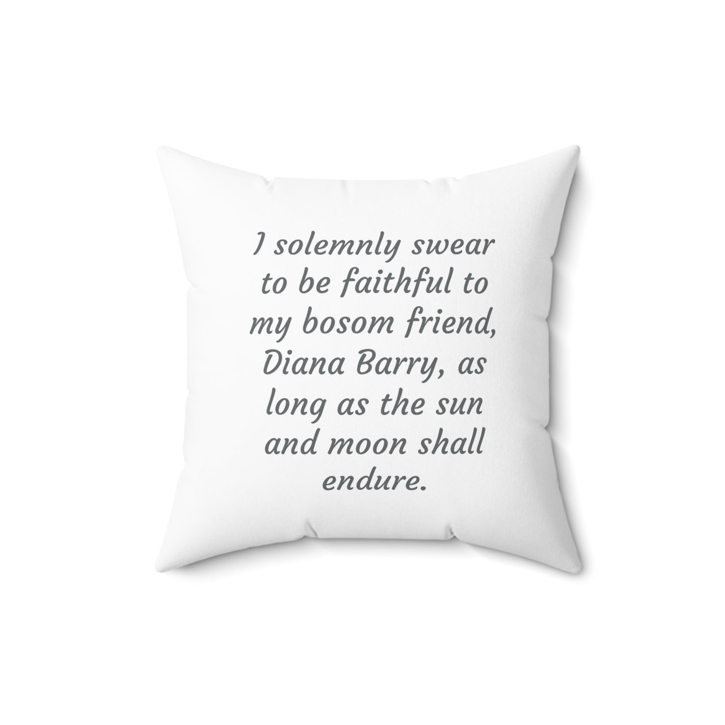 Anne of Green Gables Square Pillow - Diana Barry Library Book Nook Cushion, Lucy Maud Montgomery Inspired, Prince Edward Island Decor, Spun