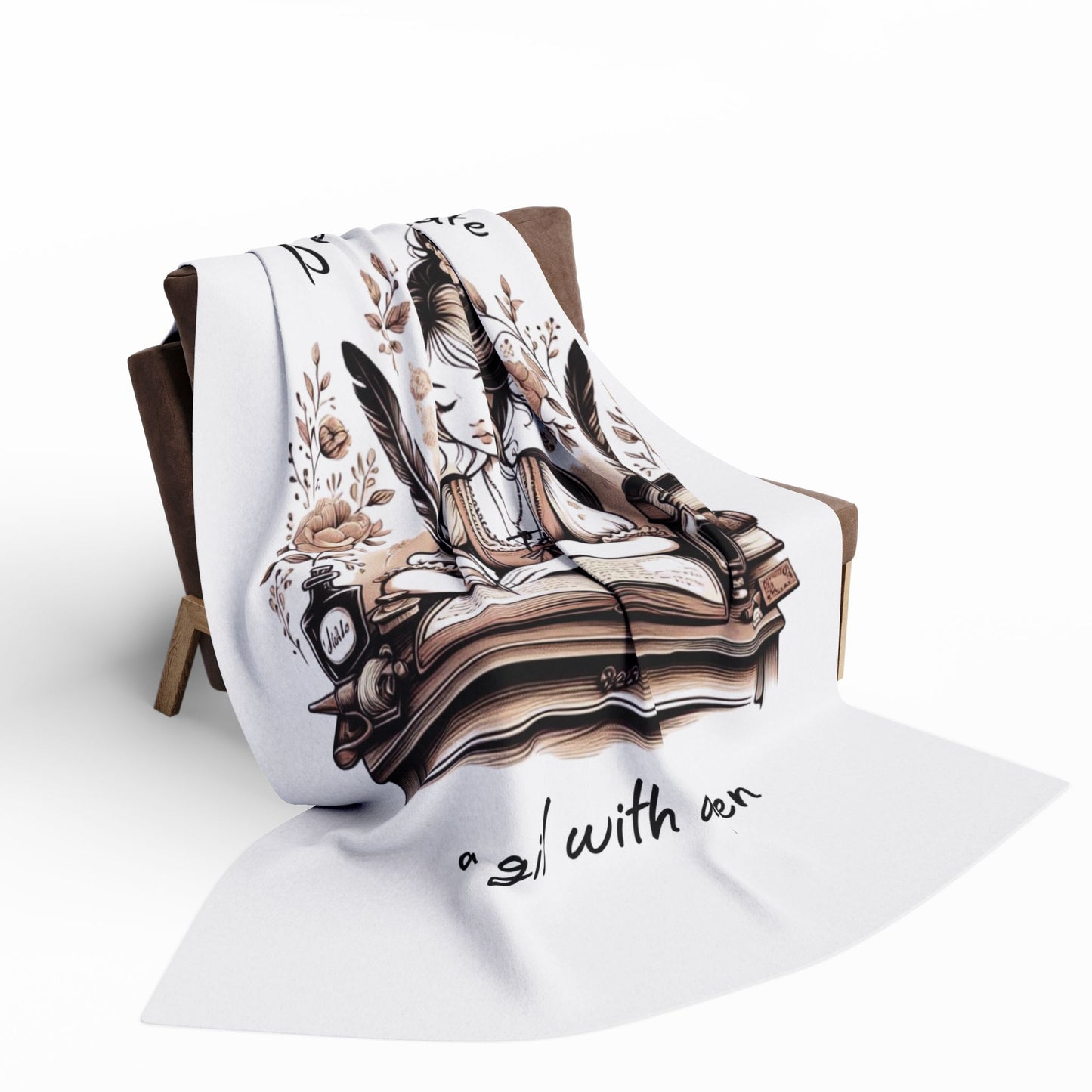 Arctic Fleece Blanket, Writer Gift, Author Throw, Motivational Home Decor, Book Lover Gift, Never Underestimate a Girl