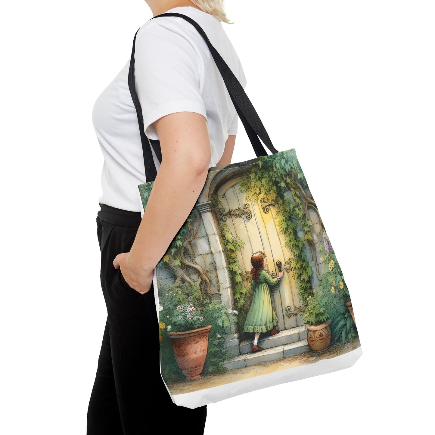 The Secret Garden Tote Bag - Inspirational Quote Bag for Garden Lovers, Eco-Friendly Shoulder Bag, Stylish Shopper, Gift for Her, Floral