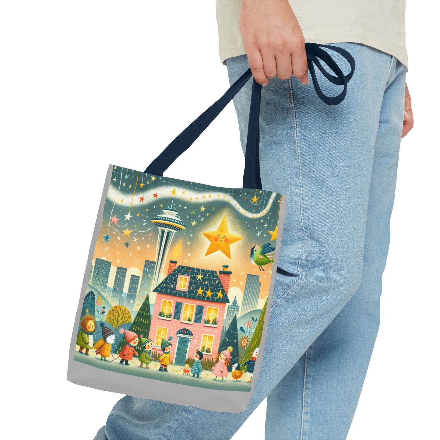 Seattle, Space Needle, Washington, Twinkle Twinkle Little Star, Nursery Rhyme, Tote Bag, Book Bag, Library Bag, Gift, School Bag,