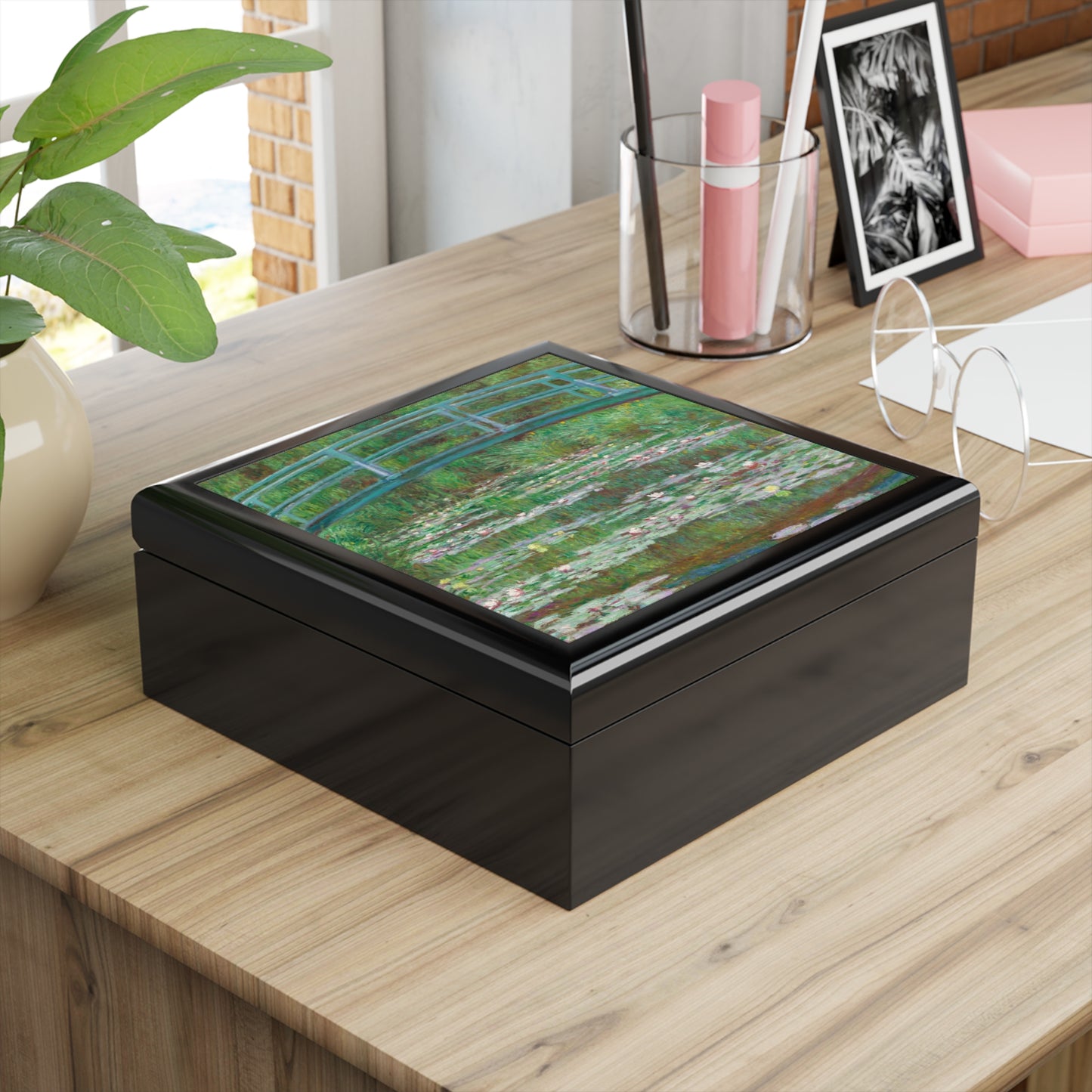 Claude Monet, Japanese Bridge, Waterlilies, Impressionist, Museum, Art Lover, Gift, Student, Jewelry Box