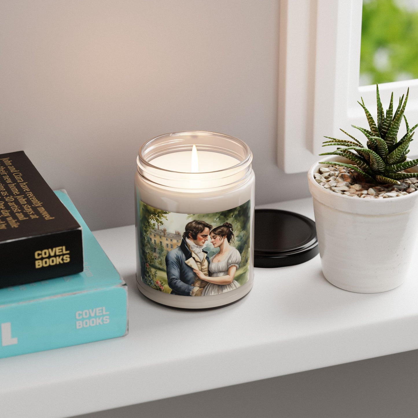 Elizabeth and Darcy, Jane Austen, Austenite, British, Reader, Gift, Bookworm, Library, Scented Soy Candle, 9oz