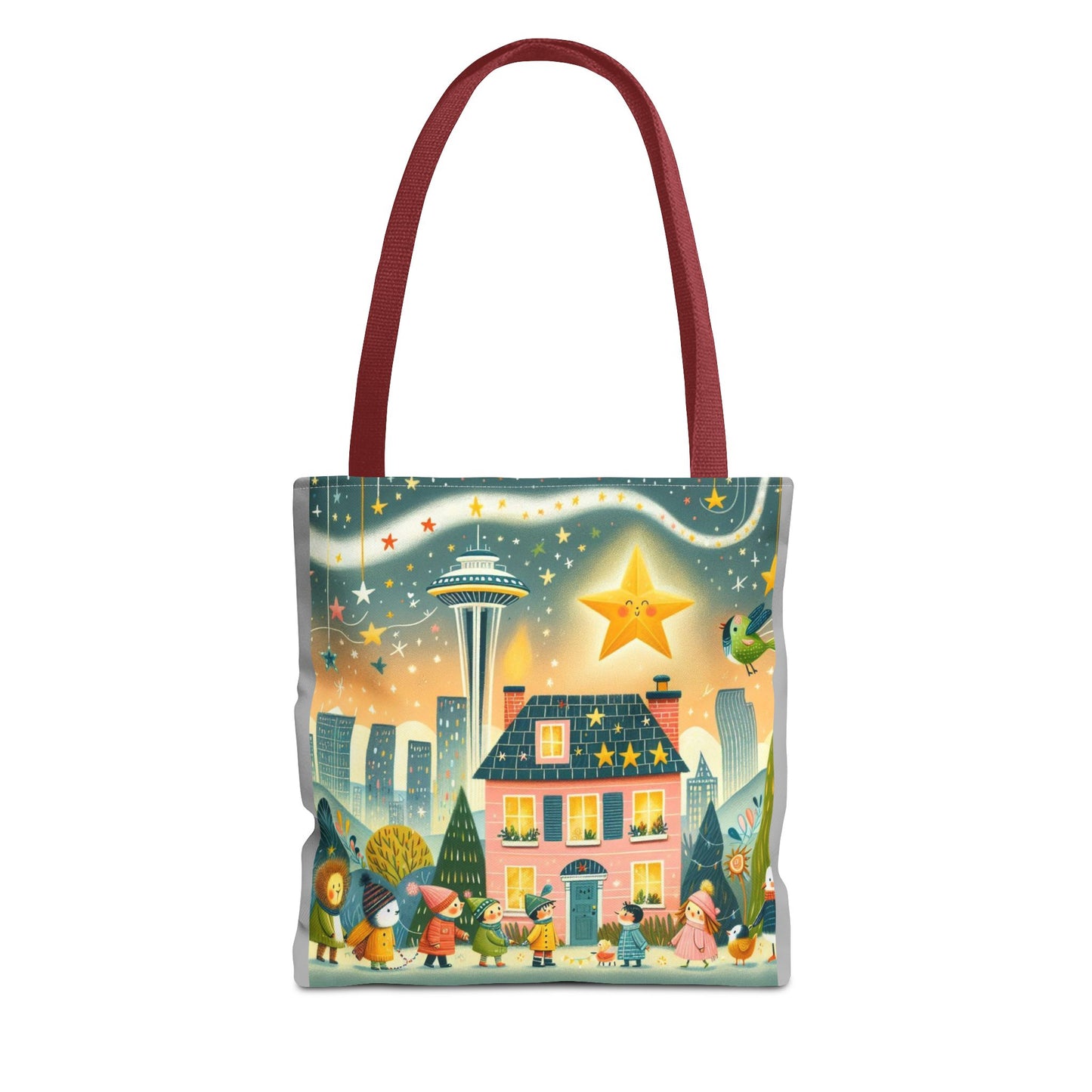 Seattle, Space Needle, Washington, Twinkle Twinkle Little Star, Nursery Rhyme, Tote Bag, Book Bag, Library Bag, Gift, School Bag,