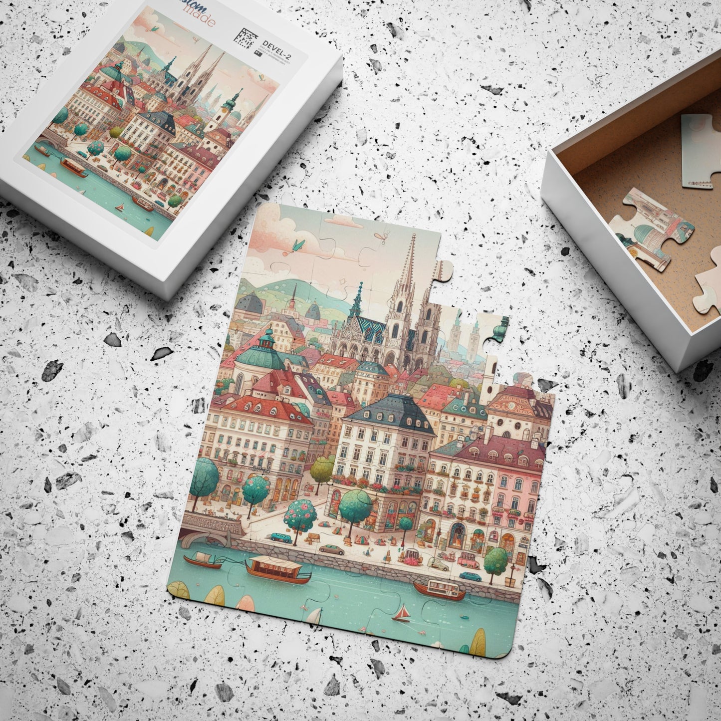 Austria Vienna, Enchanting Kids' Puzzle, 30-Piece Colorful Cityscape, Educational Fun, Geography Game , Family Game Night