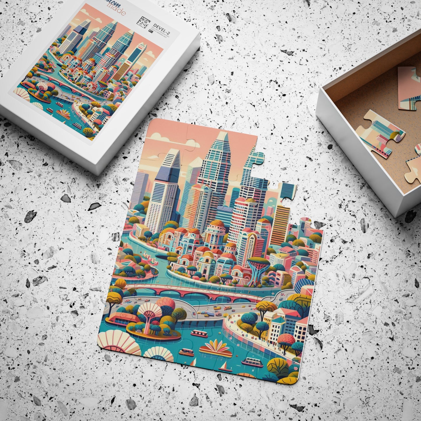 Singapore, Asia, Educational Game, Classroom Geography Gift, Kids Puzzle, 30-Piece