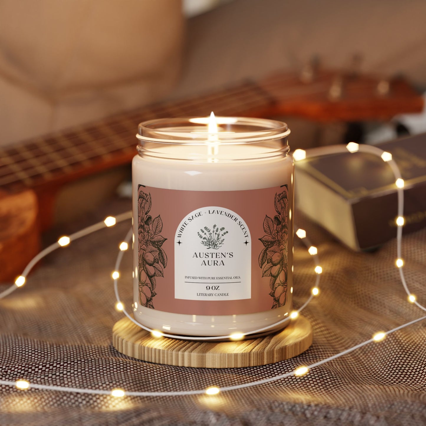 Regency, Jane Austen, Austenite, Candle, British Literature, Library, Gift, Reader, Bookworm, Shower, Birthday, Scented Soy Candle, 9oz