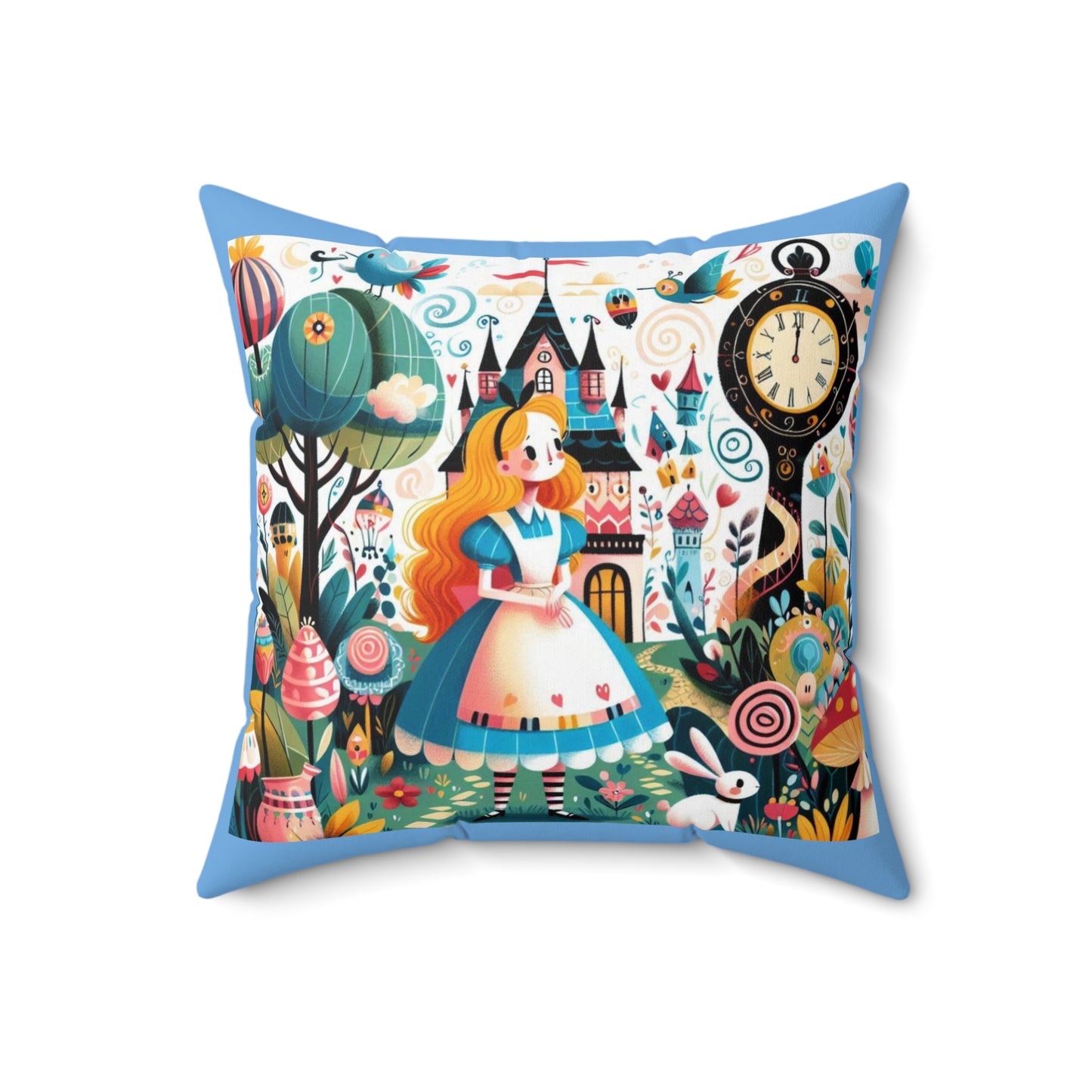 Alice in Wonderland, Fairytale, Lewis Carroll, Square Pillow, Bedding, Decor, Library, Book Nook, Reading Corner