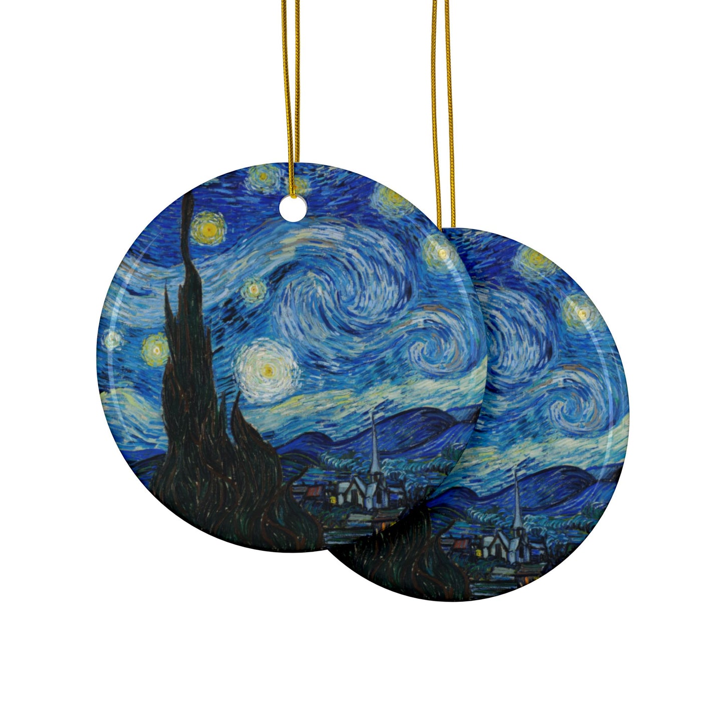 Starry Night Ceramic Ornaments, Van Gogh Holiday Decorations, Artistic Gift Ideas, Home Decor, Christmas Ornaments, Art Inspired Decor