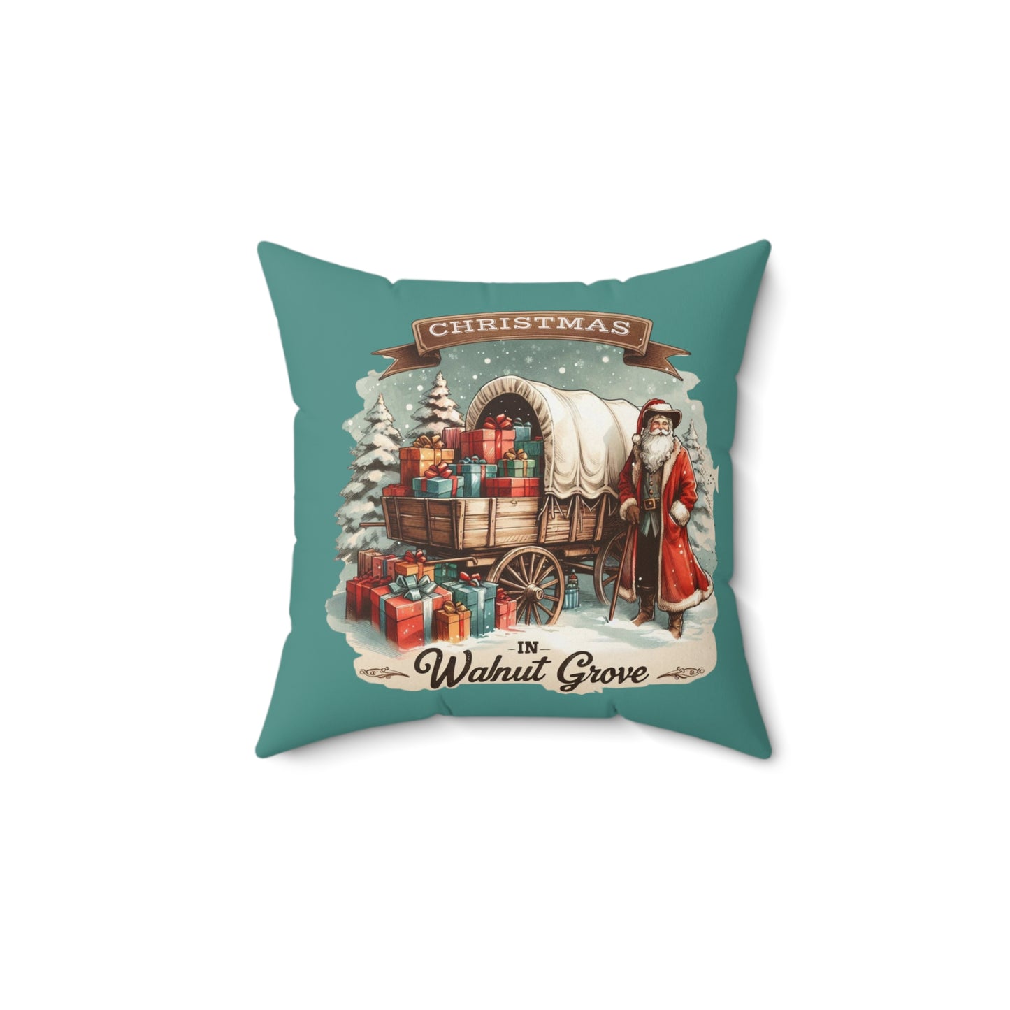 Christmas Walnut Pillow, Holiday Home Decor, Festive Prairie Cushion, Laura Ingalls Wilder Gift, Retro Decor, Seasonal Throw Pillow, Spun