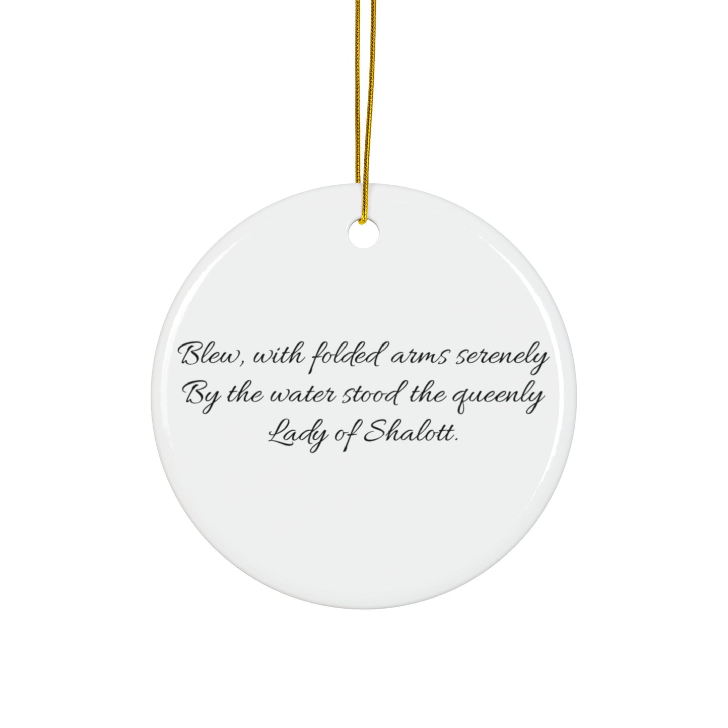 Anne of Green Gables Lady of Shalott Ceramic Ornament, Christmas Tree Decor, Tennyson Gift, Holiday Decoration, Double-Sided Home Decor,