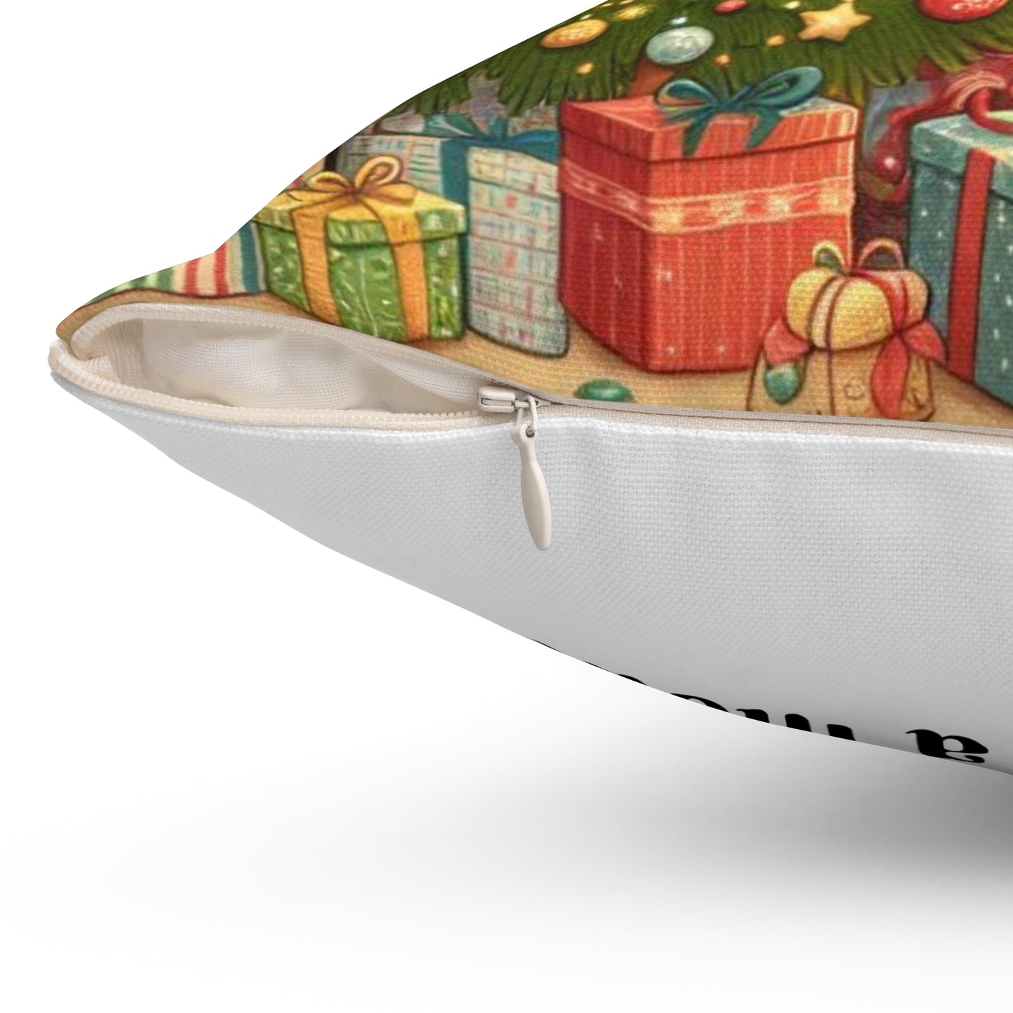 Christmas Mouse Spun Polyester Square Pillow, Twas the Night Before Christmas Collection, A Visit from St Nicholas, Book Nook, Library