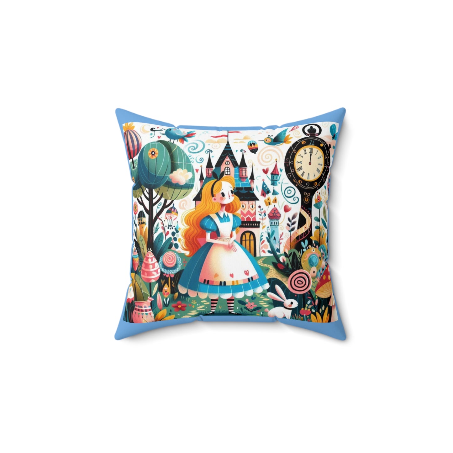 Alice in Wonderland, Fairytale, Lewis Carroll, Square Pillow, Bedding, Decor, Library, Book Nook, Reading Corner