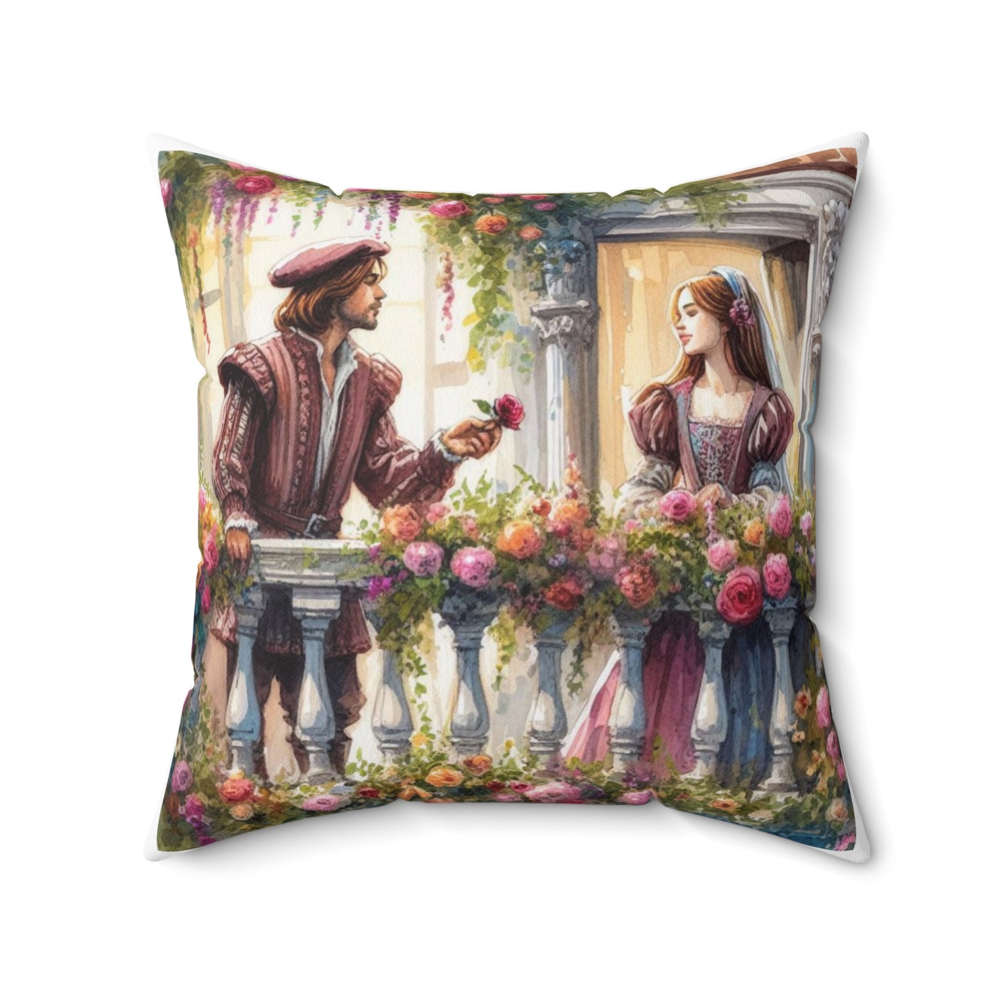 Shakespeare, Romeo, Juliet, Bedding, Square, Pillow, Home Decor, Balcony Scene, Gift
