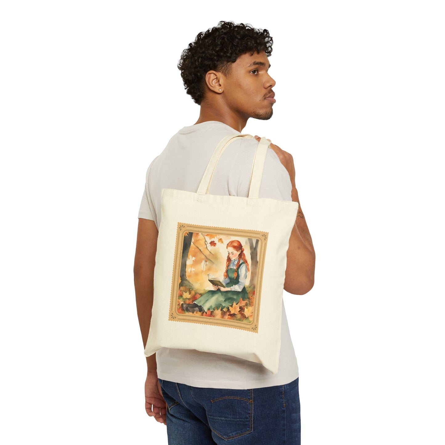 Anne of Green Gables Tote Bag, Book Lover Eco-Friendly Grocery Bag, Fall Autumn Gift Idea, Canvas Shopping Tote, Literary Bookworm Shoulder