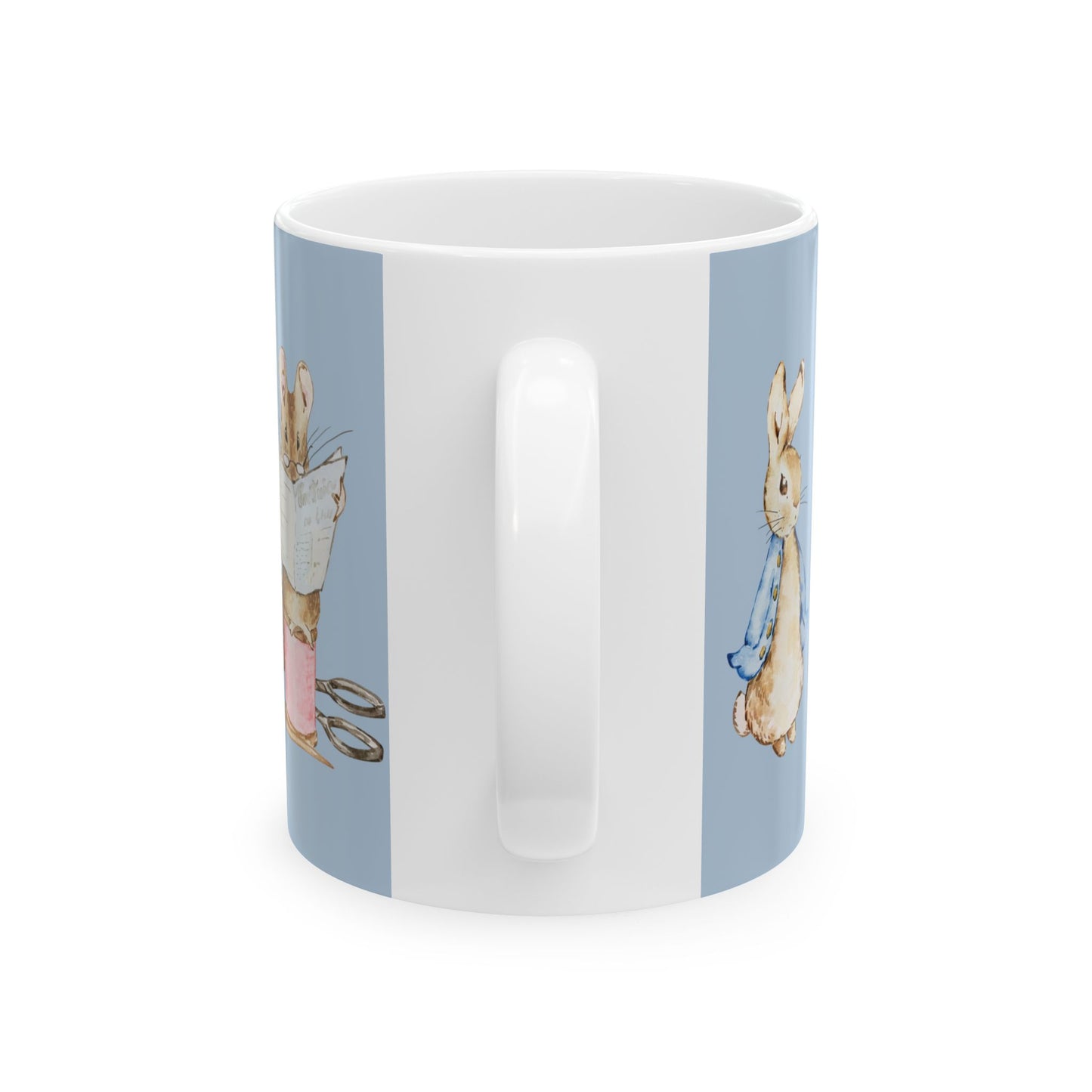 Beatrix Potter Ceramic Mug, Baby Boy Shower Gift, Peter Rabbit Kitchen Decor Cup, 11oz 15oz, Characters, Favor