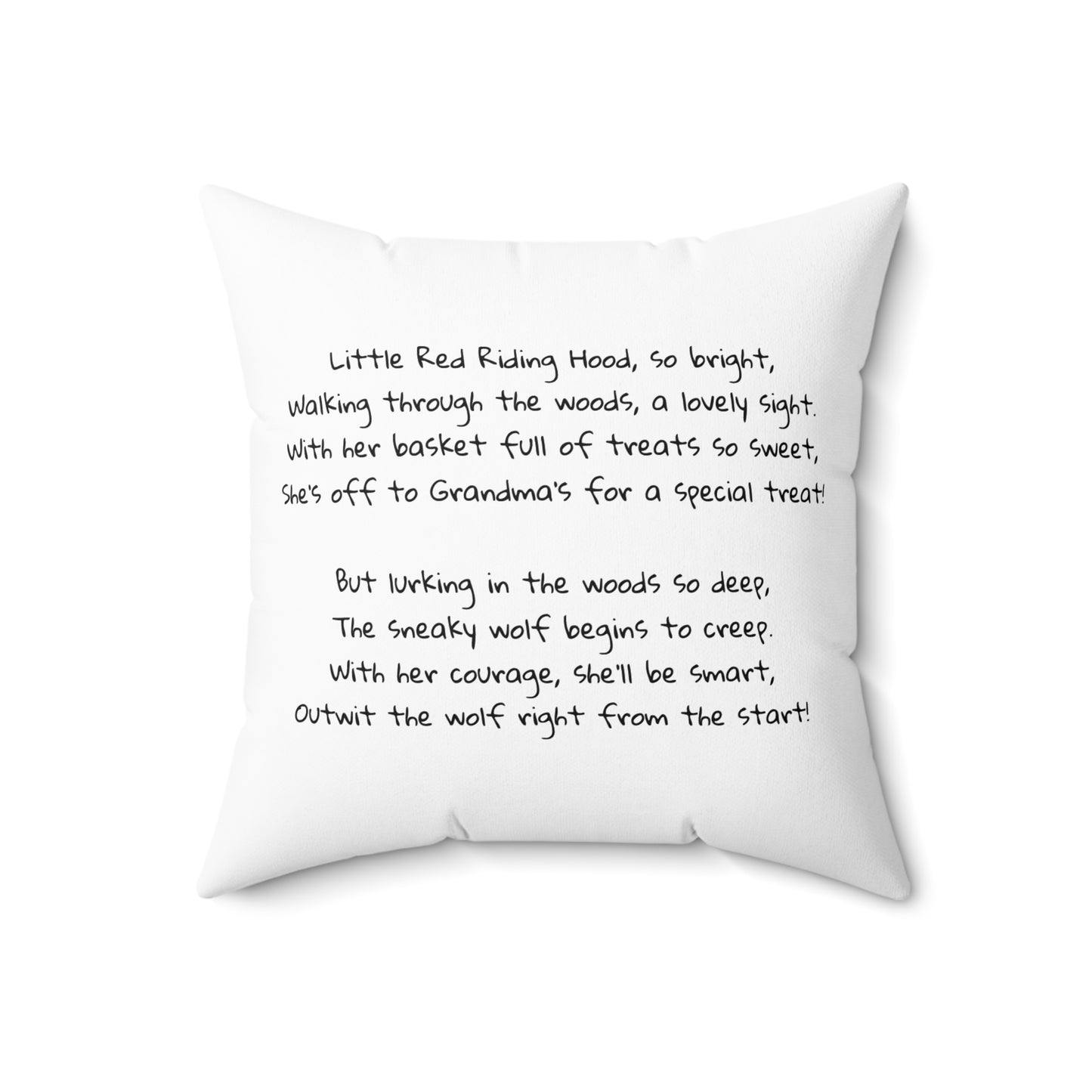 Fairy Tale Pillow, Little Red Riding Hood Square Pillow, Book Nook Cushion, Story Time Decor, Gift for Readers, Nursery Decor