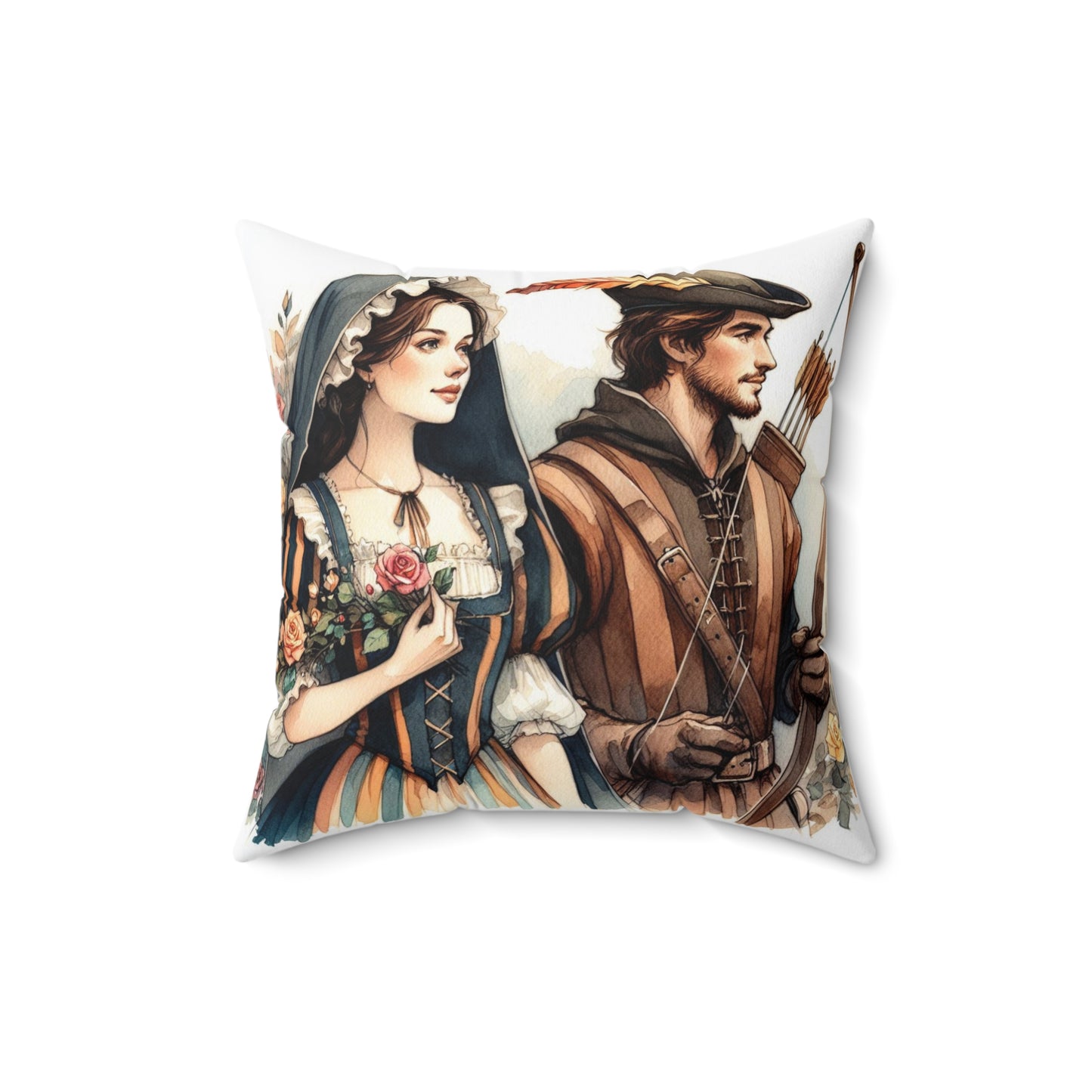 Robin Hood Maid Marion, Medieval, Literary, Cushion, Library, Book Nook, Square Pillow, Home Decor, Bedding Gift