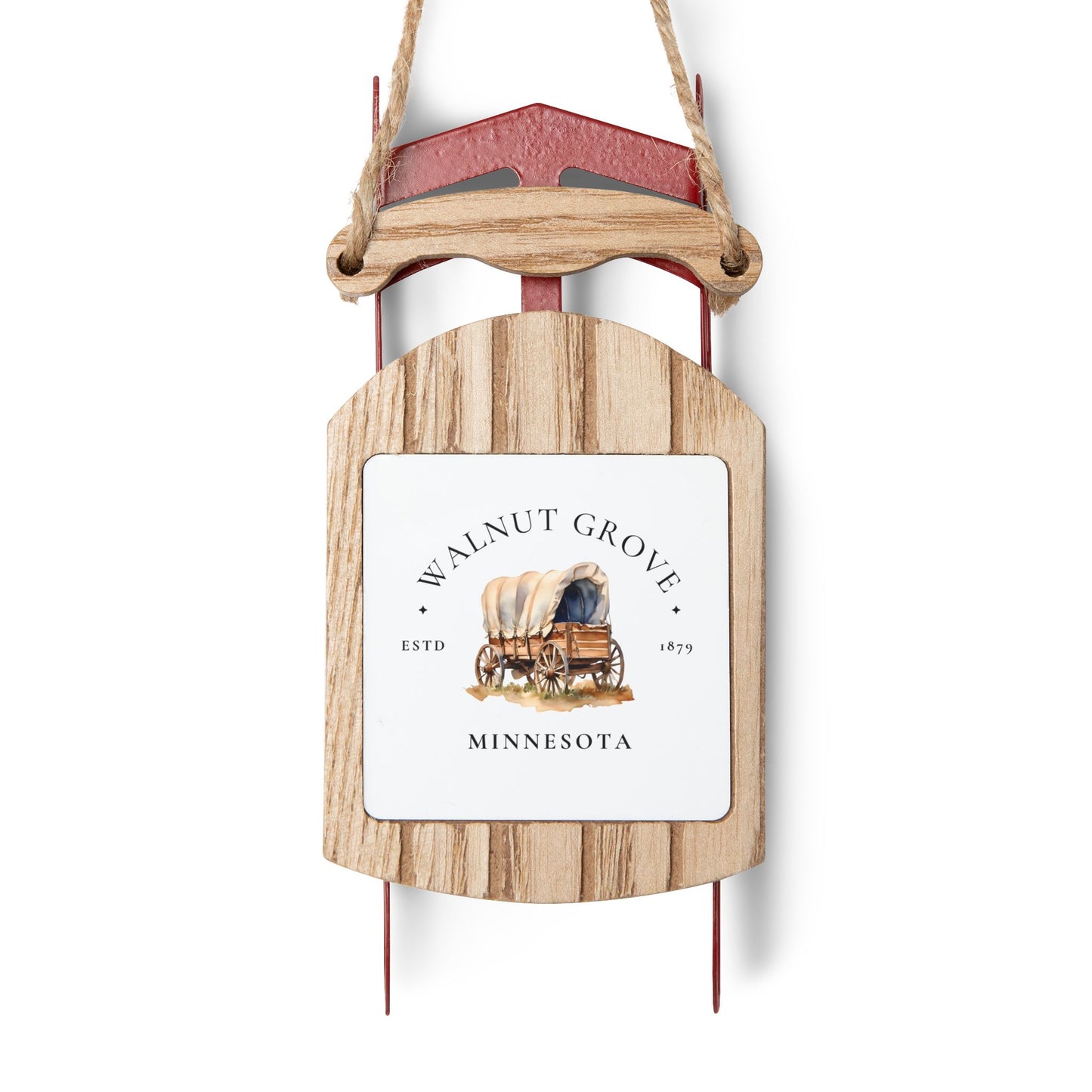 Walnut Grove, Minnesota, Sled, Christmas Ornament, Laura Ingalls Wilder