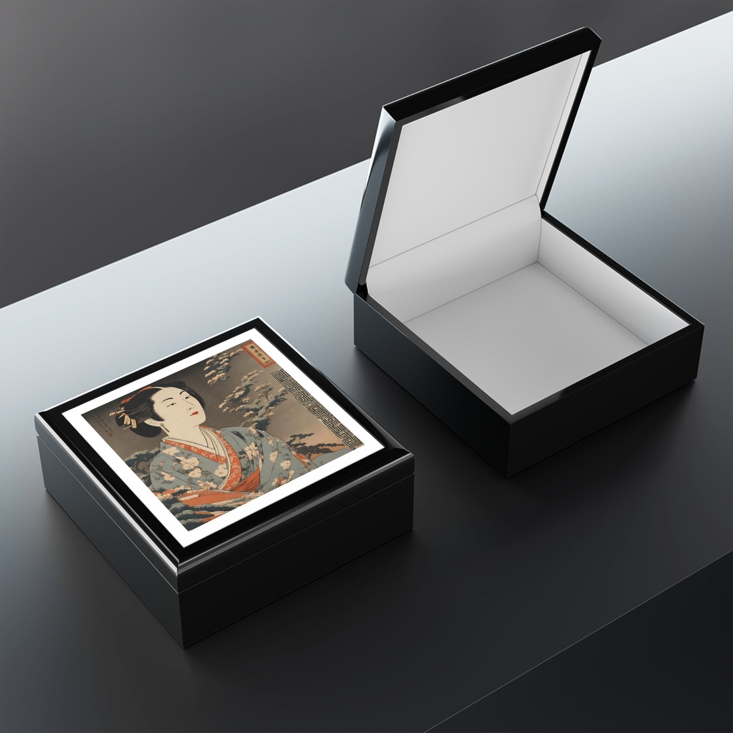 Cherry Blossom Sakura Japanese Print Jewelry Box
