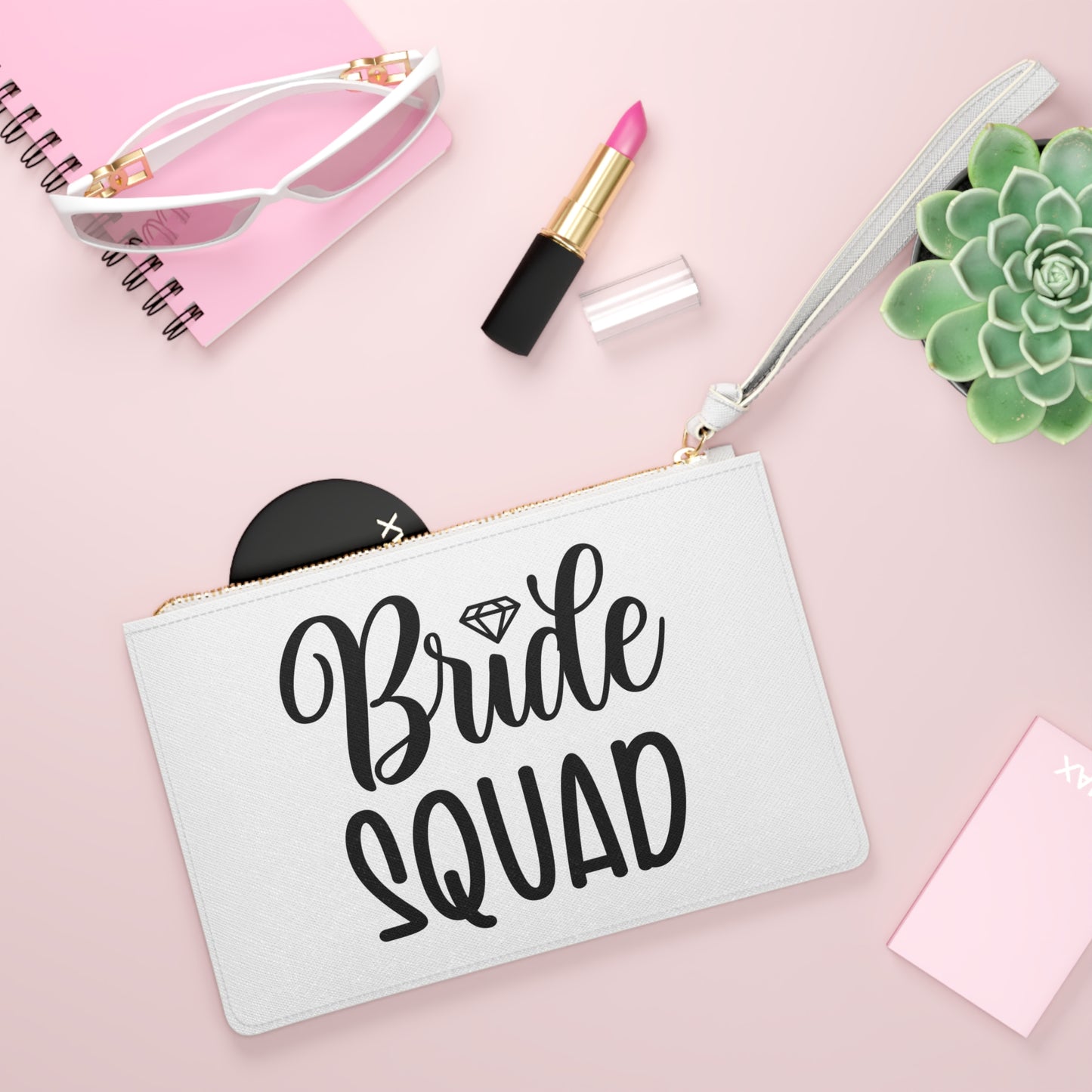 Bride Squad, Bridal Party, Wedding, Cosmetic Pouch, Shower, Bachelorette, Gift, Clutch Bag