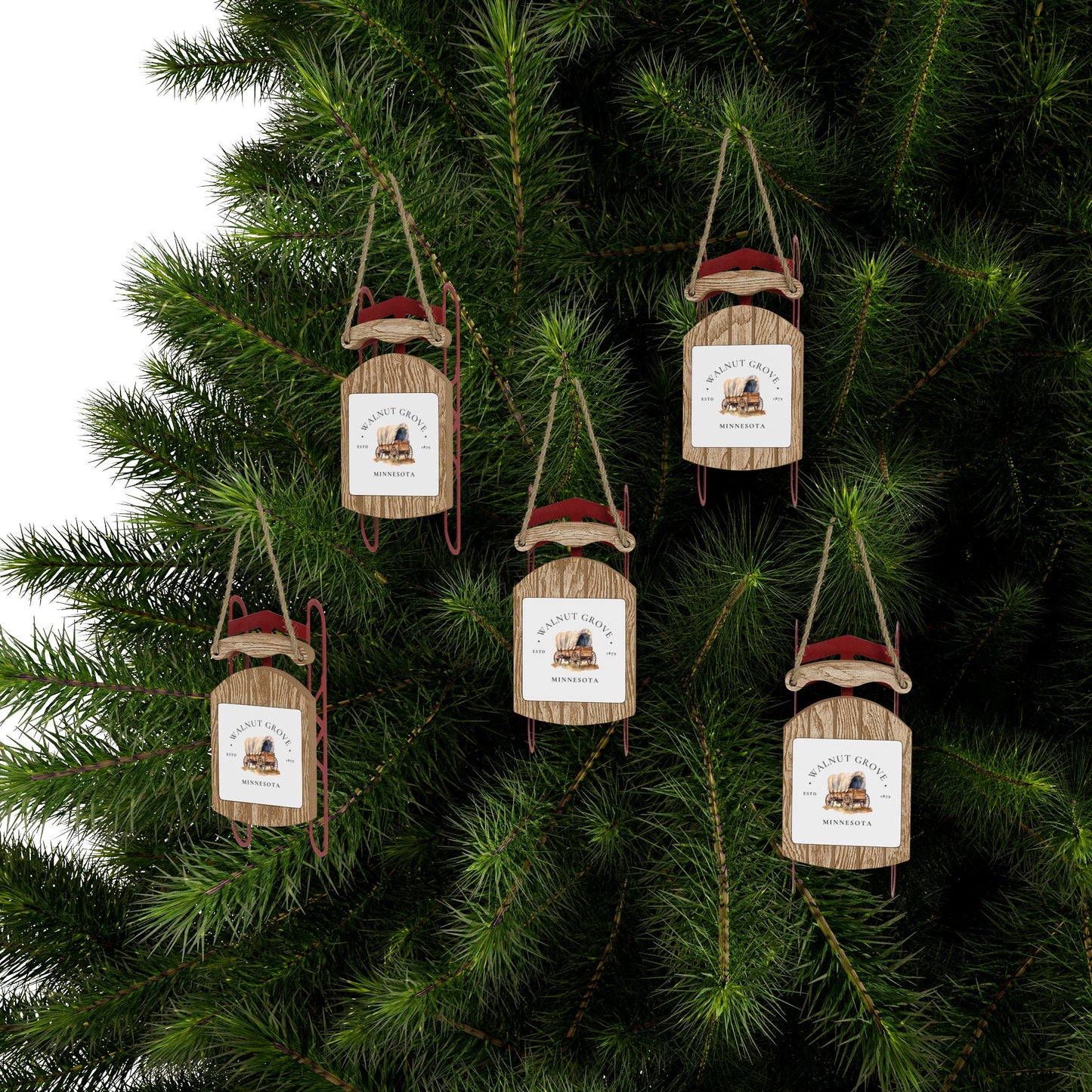 Walnut Grove, Minnesota, Sled, Christmas Ornament, Laura Ingalls Wilder
