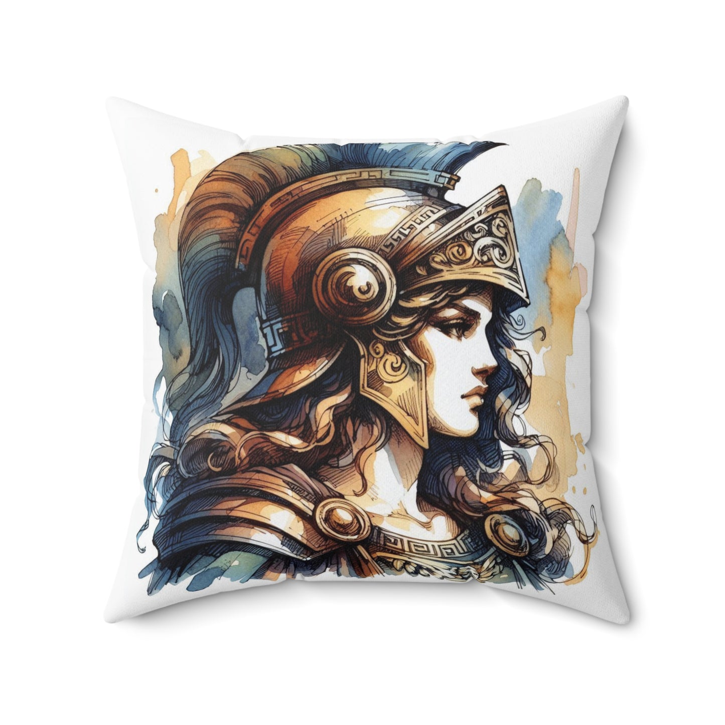 Athena Pillow, Greek Goddess Decor, Classical Educational Decor, Goddess of War Cushion - Spun Polyester Square Pillow, Home Decor, Throw
