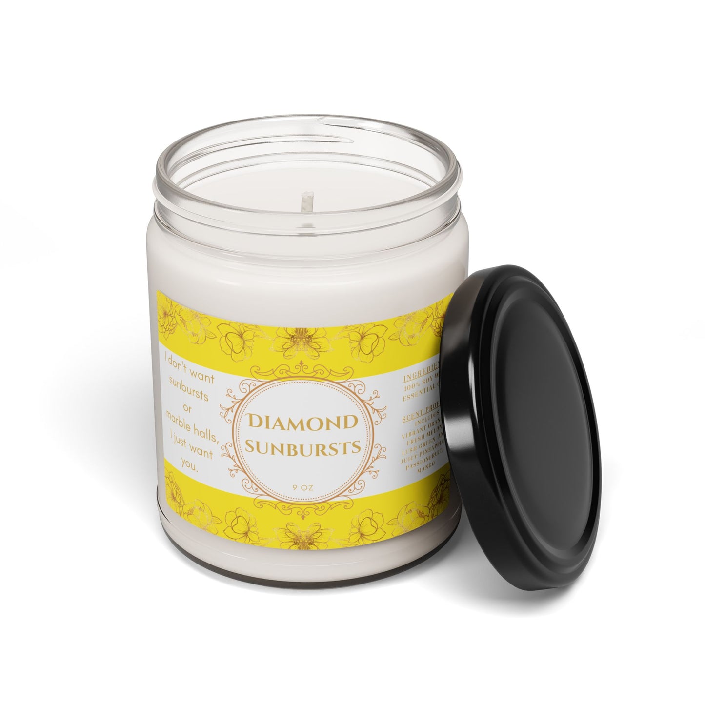 Anne of Green Gables, Diamond Sunbursts, Scented, Soy Candle, 9oz, Gift, Citrus Fruit Scent