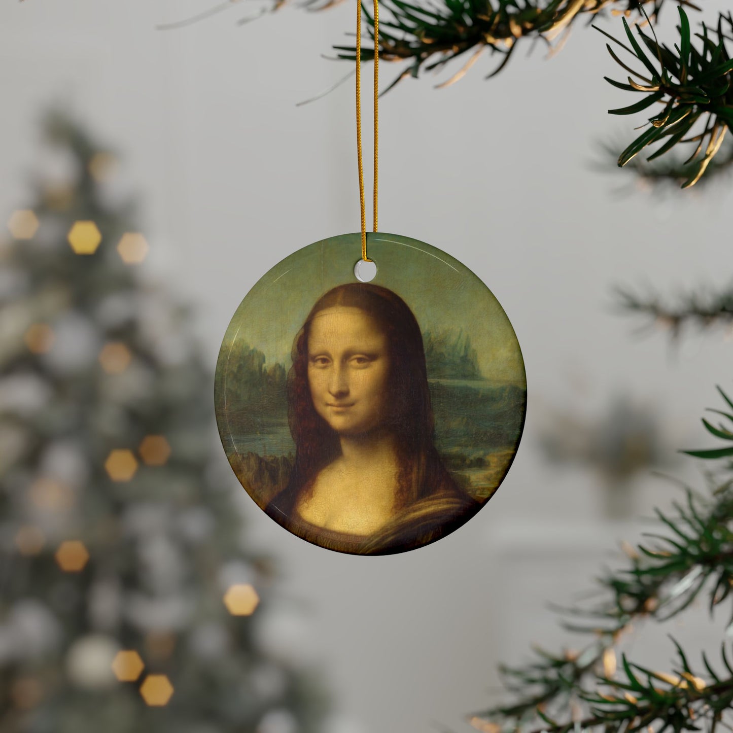 Artistic Square Pillow, Mona Lisa, Leonardo Da Vinci, Renaissance Art Gift, Artist Home Decor, Decor Accent, Ceramic Ornaments, Home Decor,