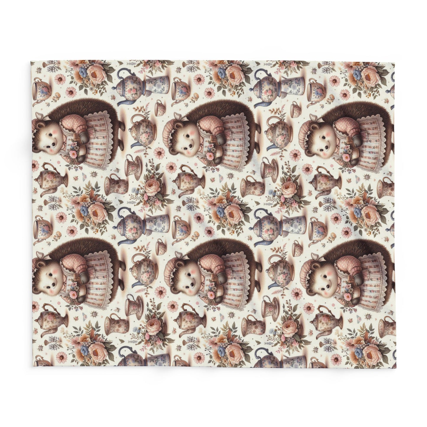 Arctic Fleece Blanket, Mrs Tiggy-Winkle Hedgehog, Beatrix Potter Inspired, Cozy Throw, Winter Home Decor, Cute Animal Blanket