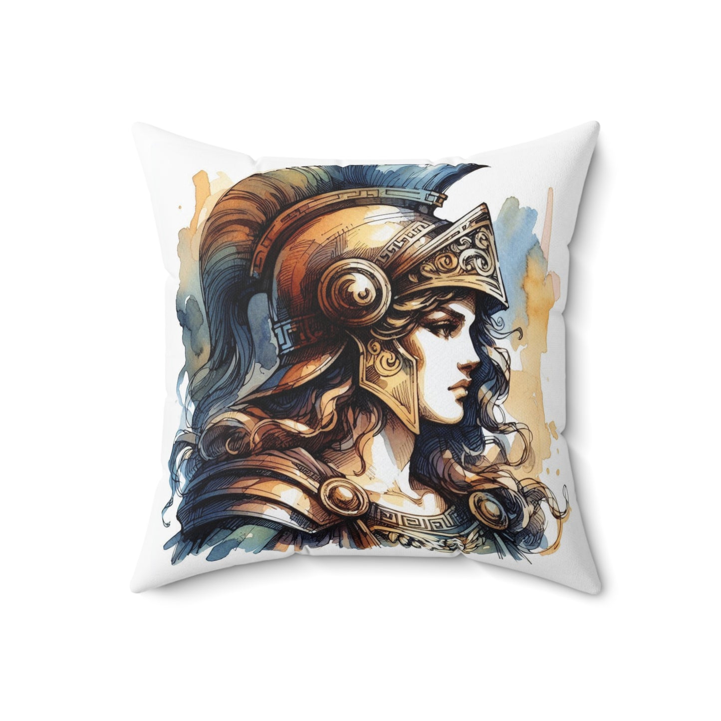 Athena Pillow, Greek Goddess Decor, Classical Educational Decor, Goddess of War Cushion - Spun Polyester Square Pillow, Home Decor, Throw