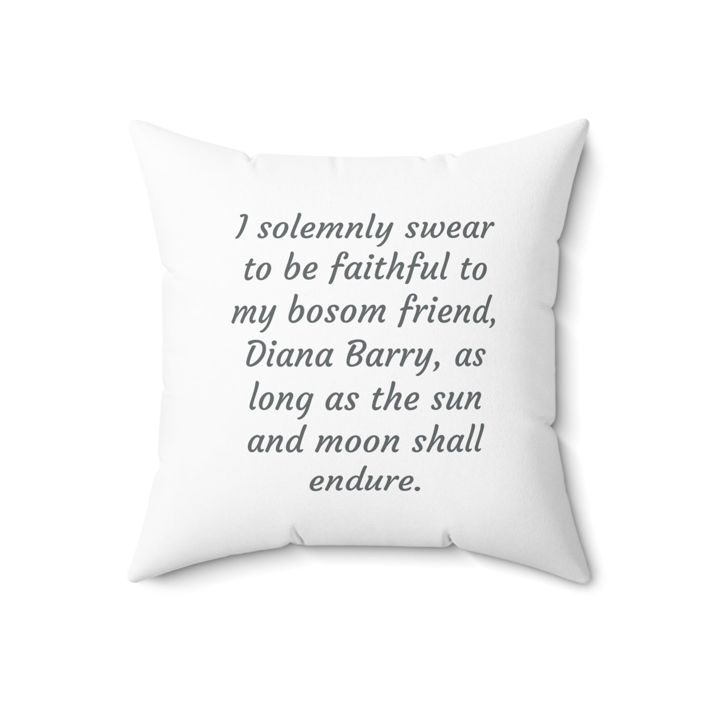 Anne of Green Gables Square Pillow - Diana Barry Library Book Nook Cushion, Lucy Maud Montgomery Inspired, Prince Edward Island Decor, Spun