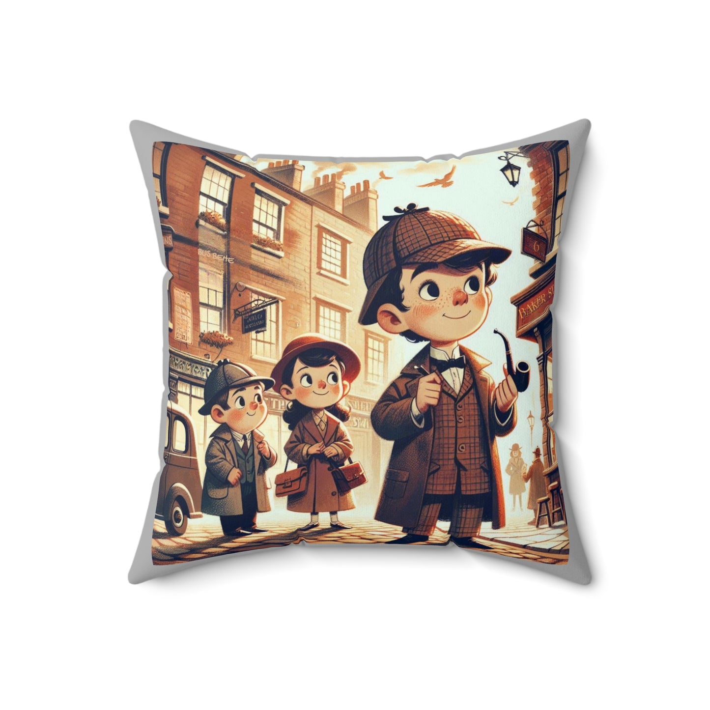 Sherlock Holmes Pillow, Detective Decor, Mystery Room Accent, Literary Home Gift, Book Lover Cushion, Polyester Literary Pillow, Arthur
