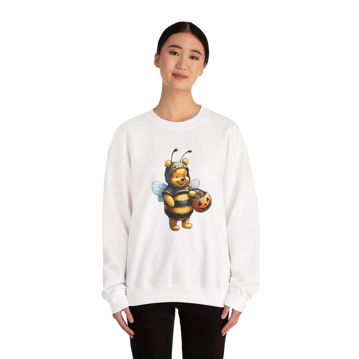 Winnie the Pooh Bear Halloween Sweatshirt, Cozy Unisex Crewneck, Ideal Fall Festivities, Perfect Gift for Bee Lovers, Spooky Season Apparel,