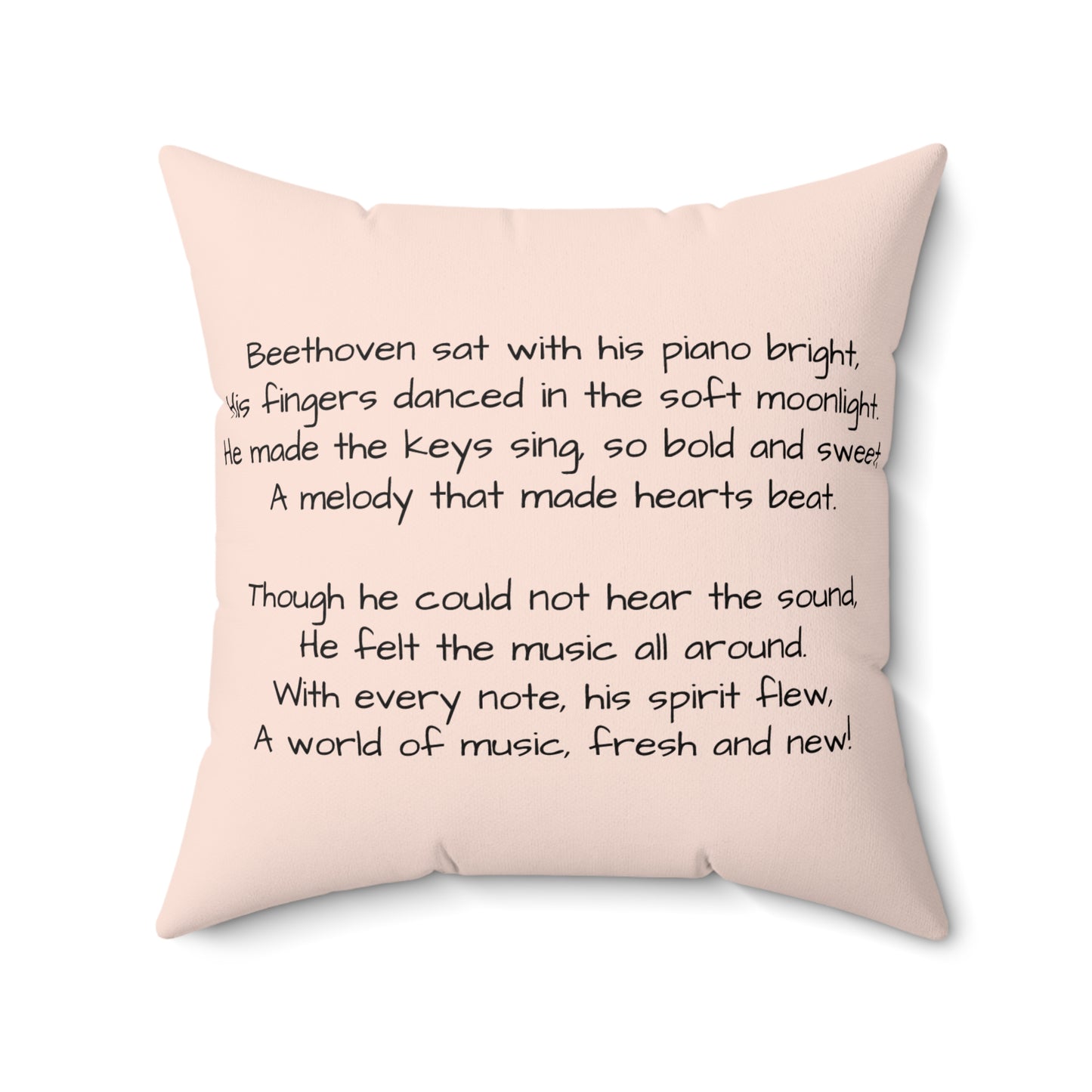 Classical Music Pillow, Beethoven Piano Music Library Home Decor, Teacher Gift, Kids Room Decoration, Gift for Music Lover, Classroom Decor,