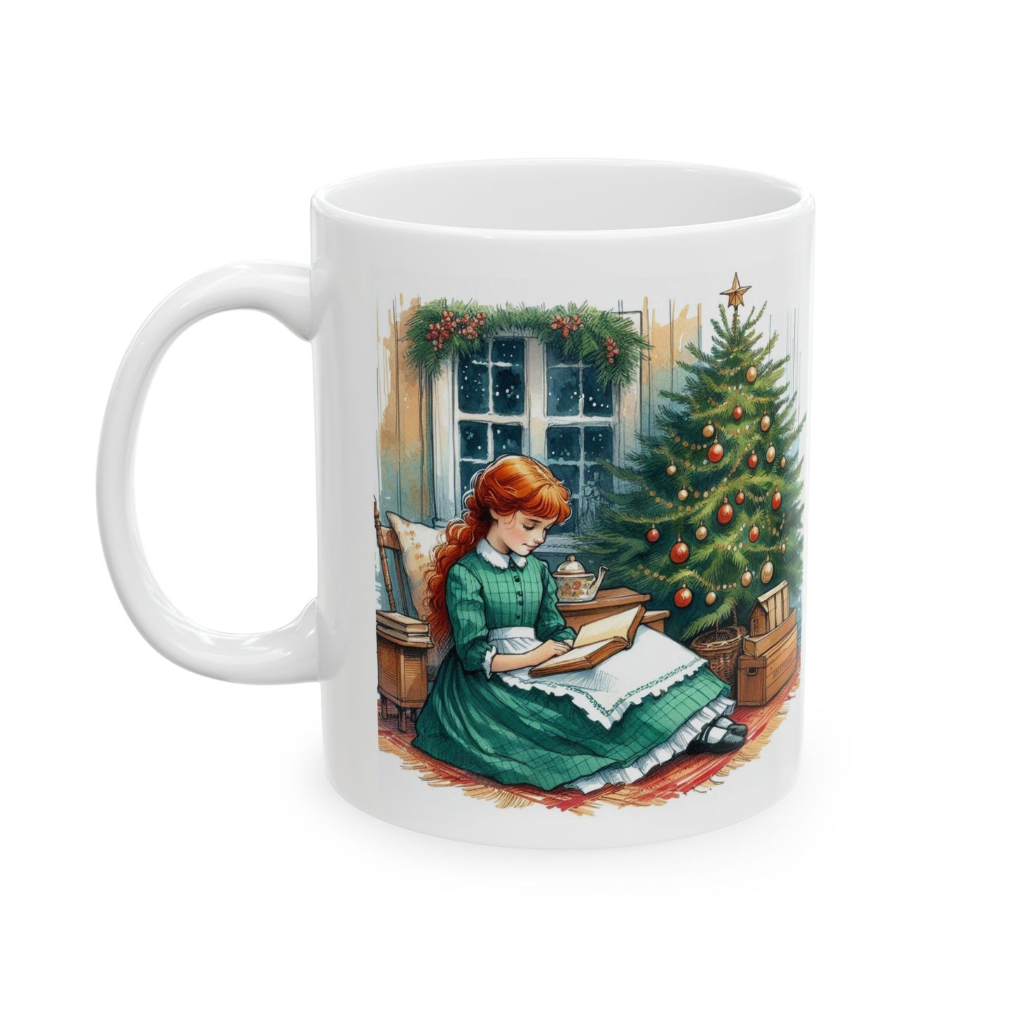 Anne of Green Gables Christmas Mug, Holiday Cup, Book Lover Gift, Kindred Spirits Tea Mug, Classic Literature Festive Drinkware