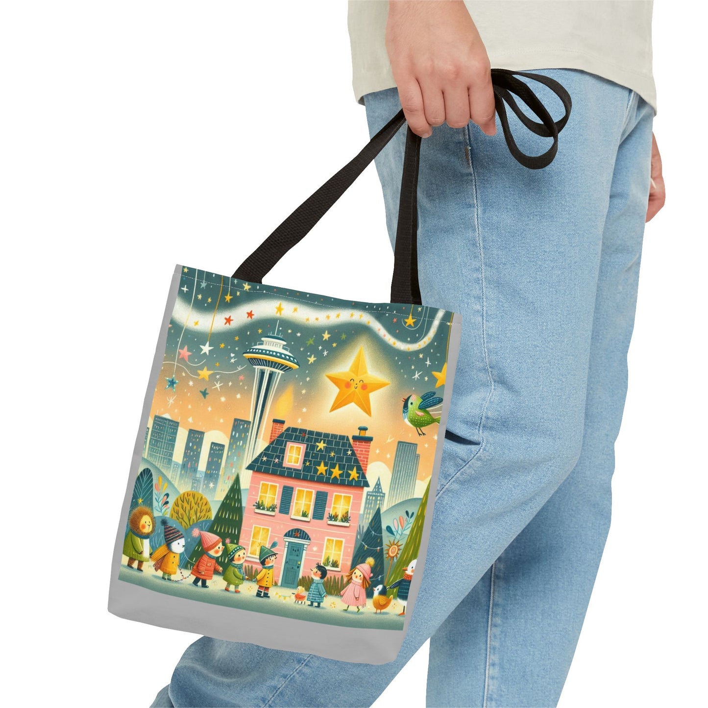 Seattle, Space Needle, Washington, Twinkle Twinkle Little Star, Nursery Rhyme, Tote Bag, Book Bag, Library Bag, Gift, School Bag,