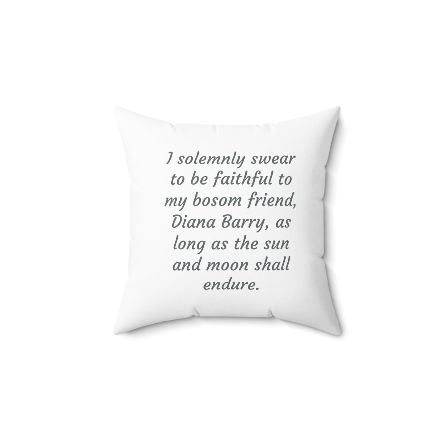 Anne of Green Gables Square Pillow - Diana Barry Library Book Nook Cushion, Lucy Maud Montgomery Inspired, Prince Edward Island Decor, Spun