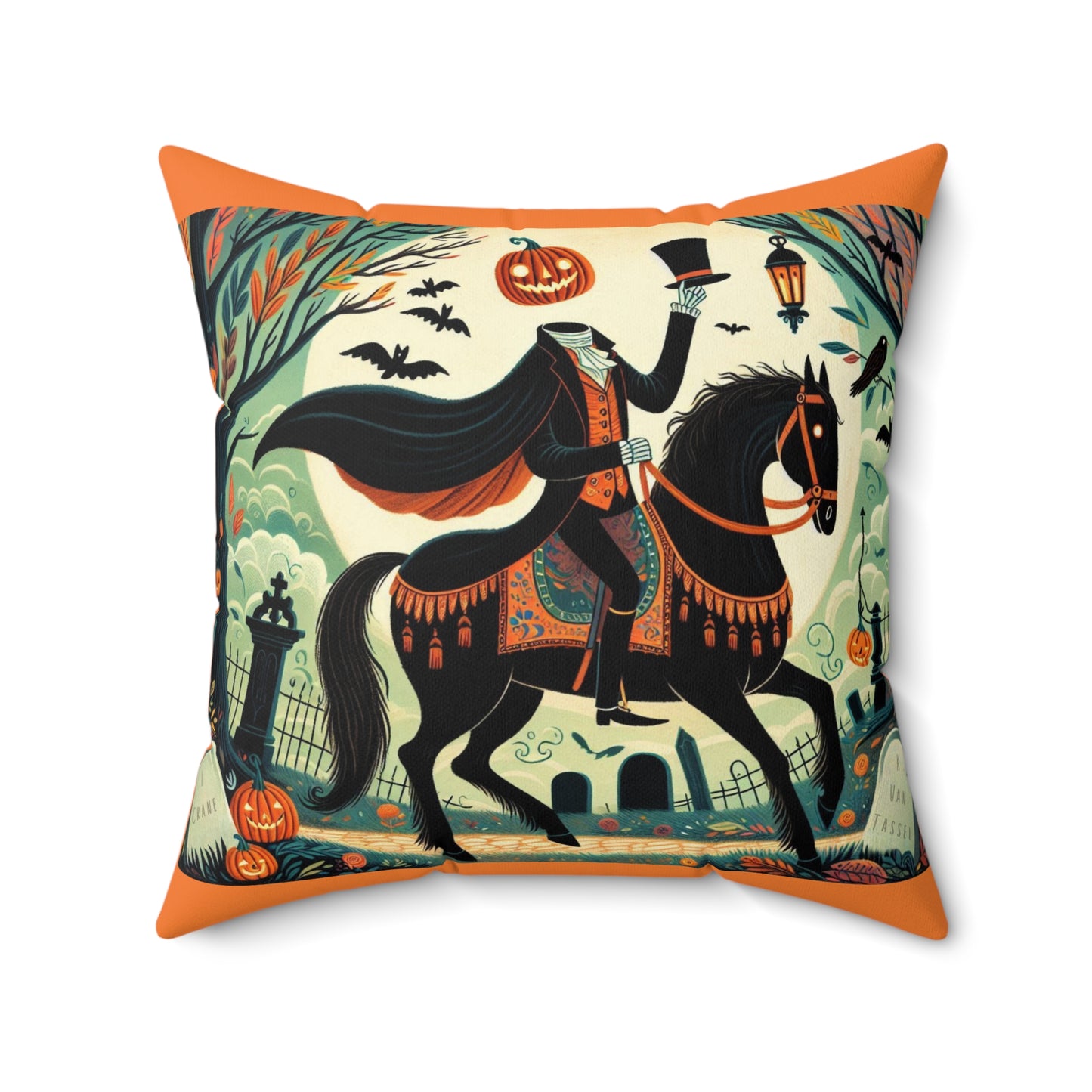 Sleepy Hallow, Headless Horseman, Halloween, Square Pillow, Book Nook, Library, Story time, Classroom