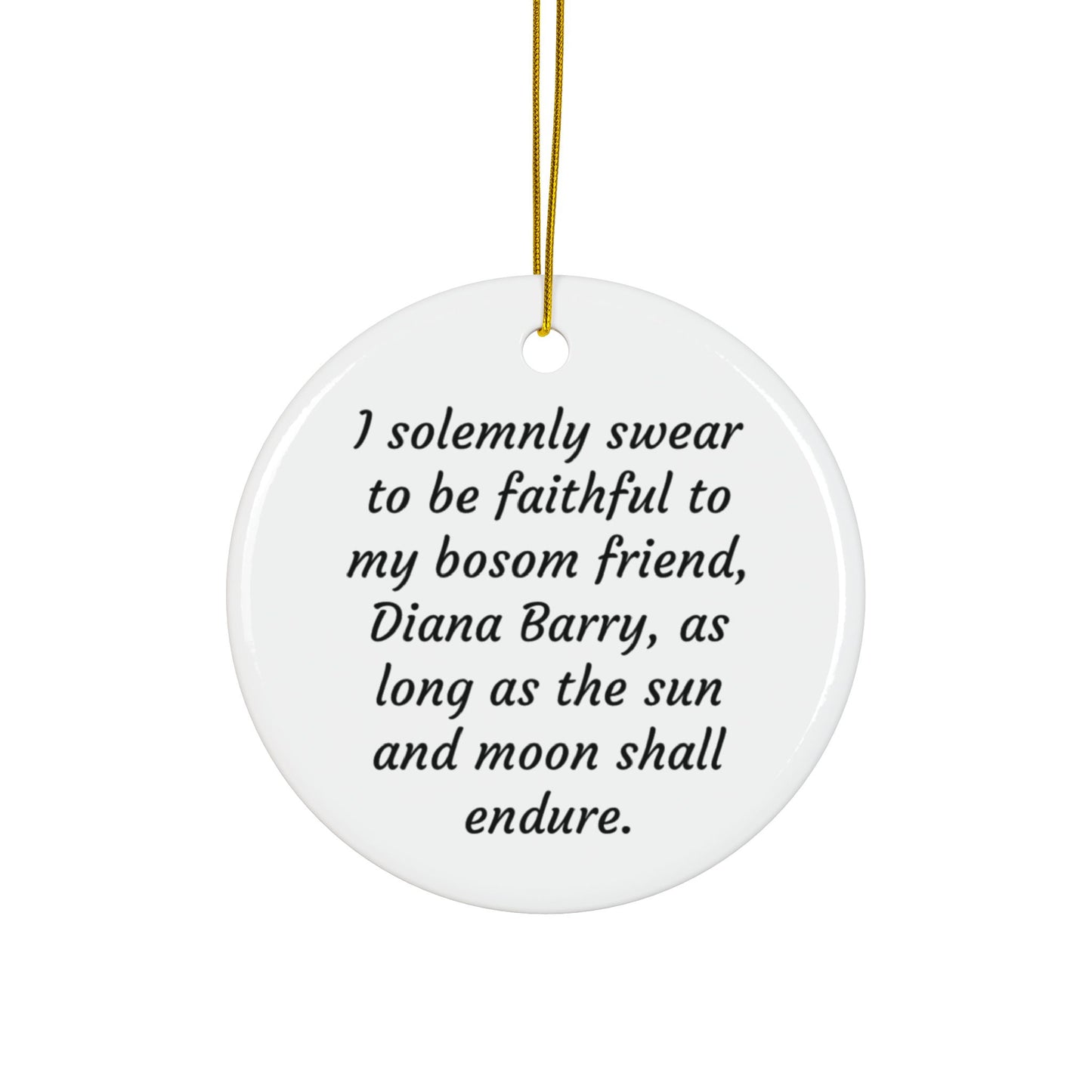 Ceramic Ornaments, Anne of Green Gables, Holiday Decor, Stocking Stuffer Gift, Diana Barry, Lucy Maud Montgomery