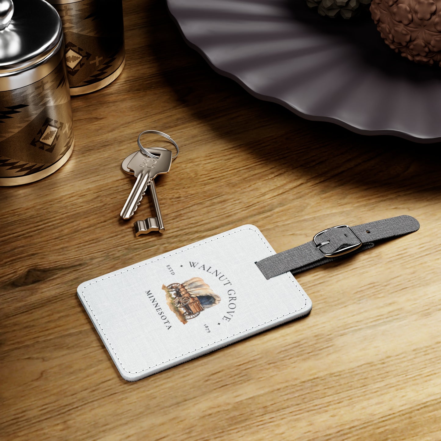 Rectangle Luggage Tag, Walnut Grove Design, Laura Ingalls Wilder Theme, Prairie Life, Personalized Bag Tag, Gift for Adventurers, Travel