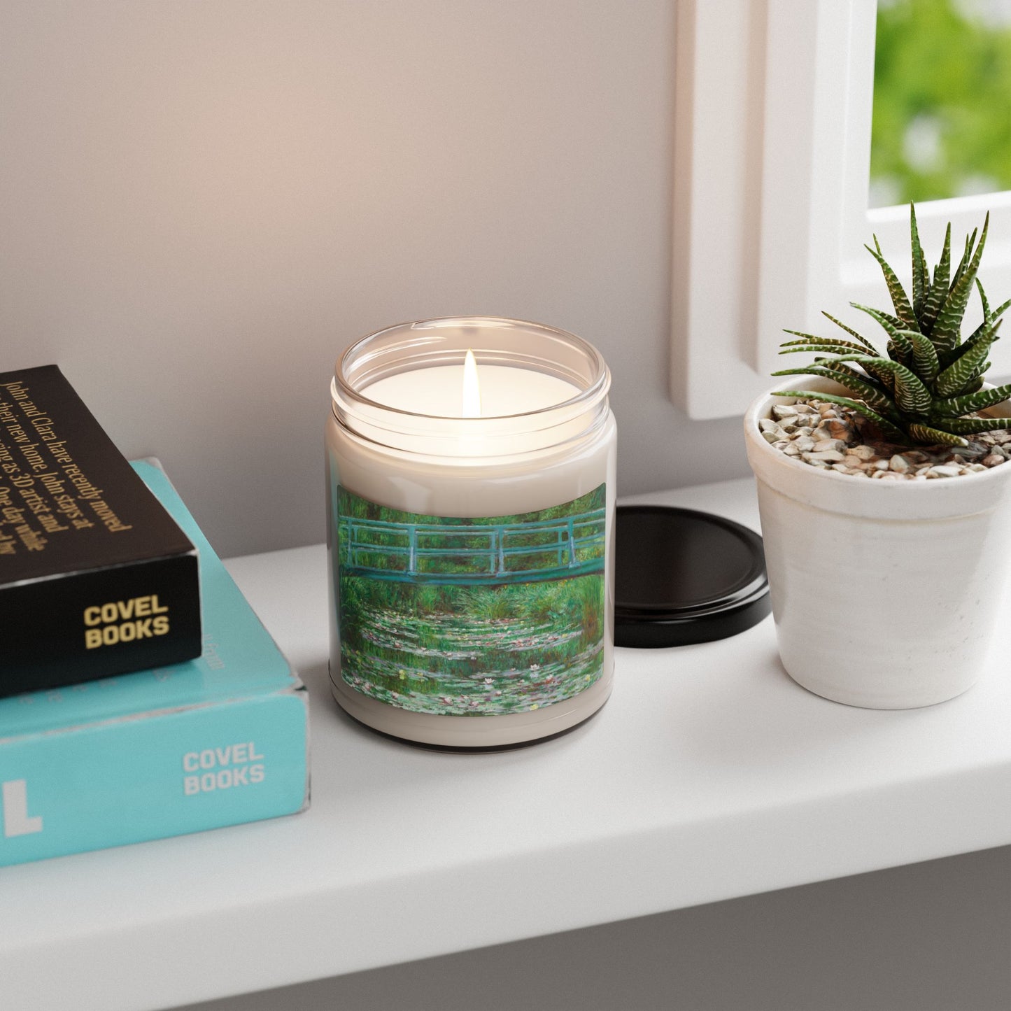 Claude Monet, Japanese Bridge, Waterlilies, Scented Soy Candle, 9oz