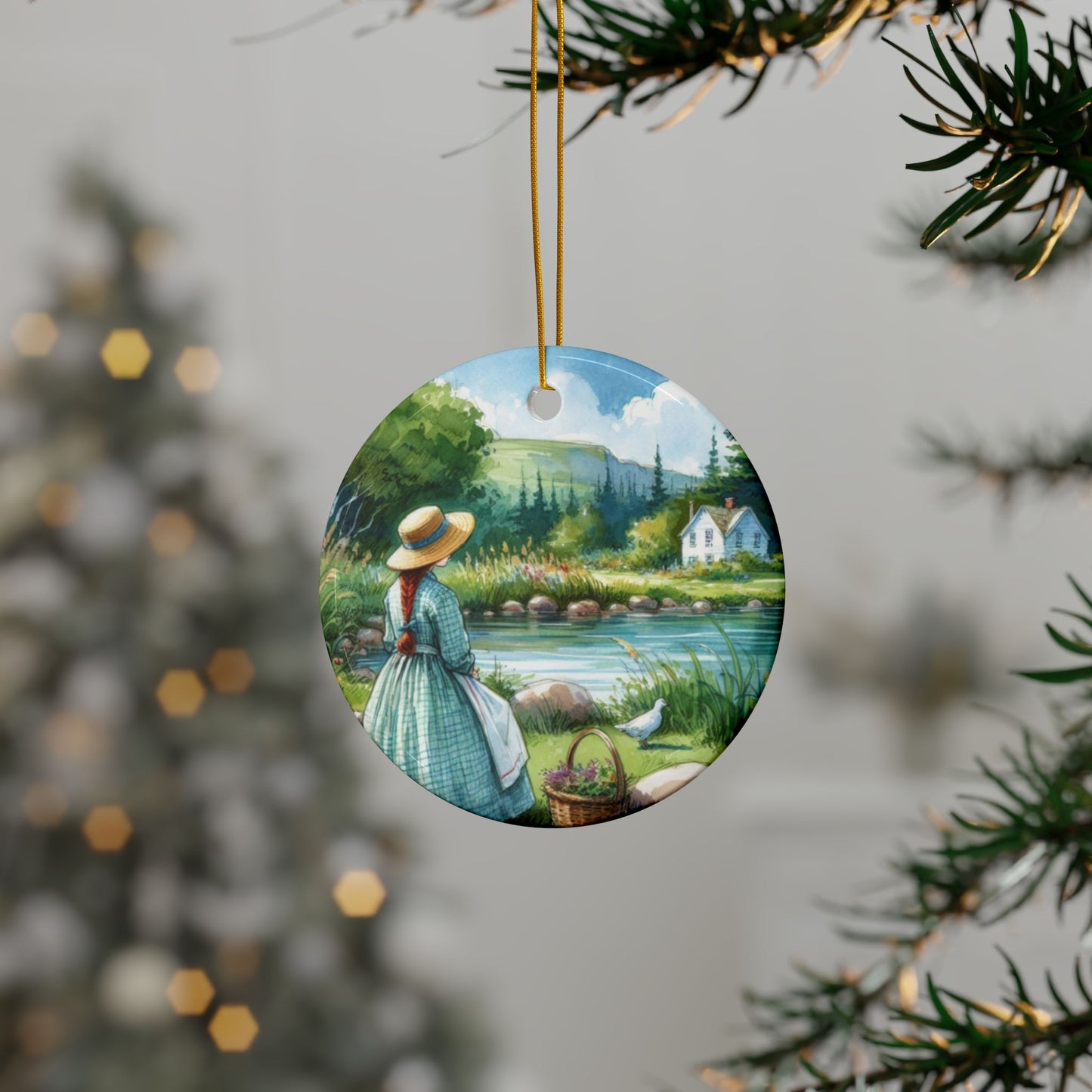 Ceramic Ornaments, Anne of Green Gables Christmas Decor, Lucy Maud Montgomery, Lake of Shining Waters, Holiday Gift, Home Decor, Set of 5