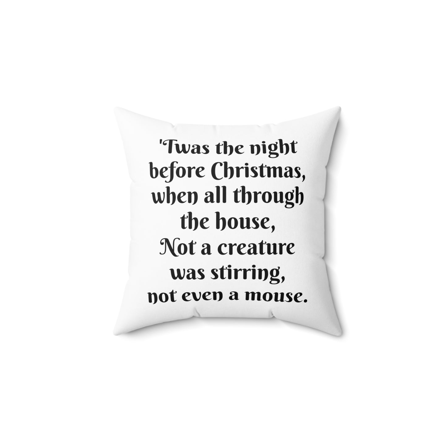 Christmas Mouse Spun Polyester Square Pillow, Twas the Night Before Christmas Collection, A Visit from St Nicholas, Book Nook, Library
