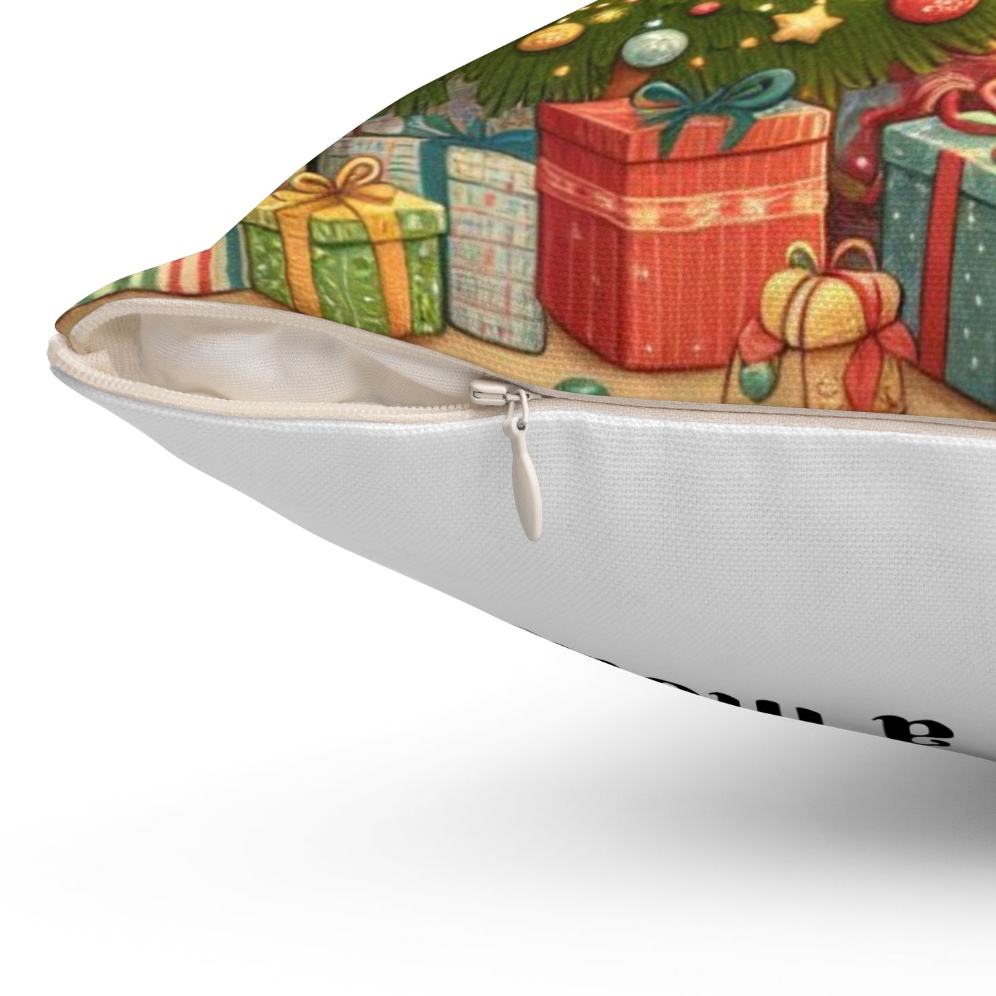 Christmas Mouse Spun Polyester Square Pillow, Twas the Night Before Christmas Collection, A Visit from St Nicholas, Book Nook, Library