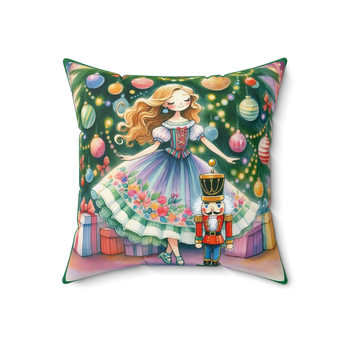 Ballet Pillow, Nutcracker Christmas Pillow, Spun Polyester Square Pillow, Cozy Home Decor, Kids Room Accent, Holiday Cheer Pillow, Christmas